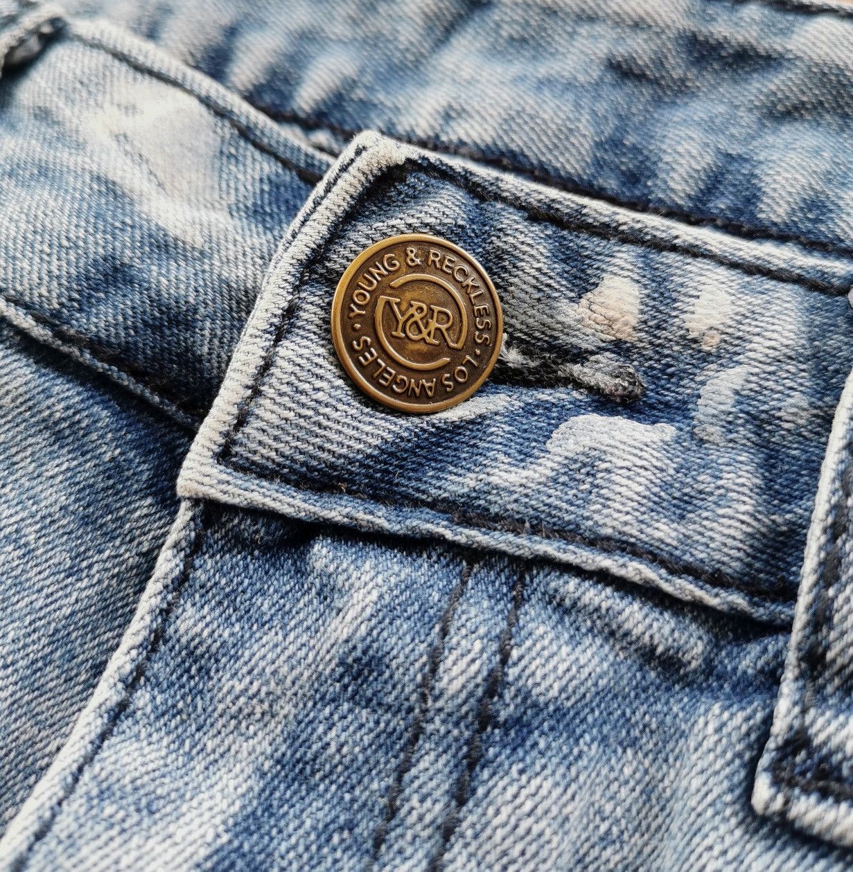 Young And Reckless Young & Reckless Distressed Biker Jeans Size US 33 - 5 Thumbnail