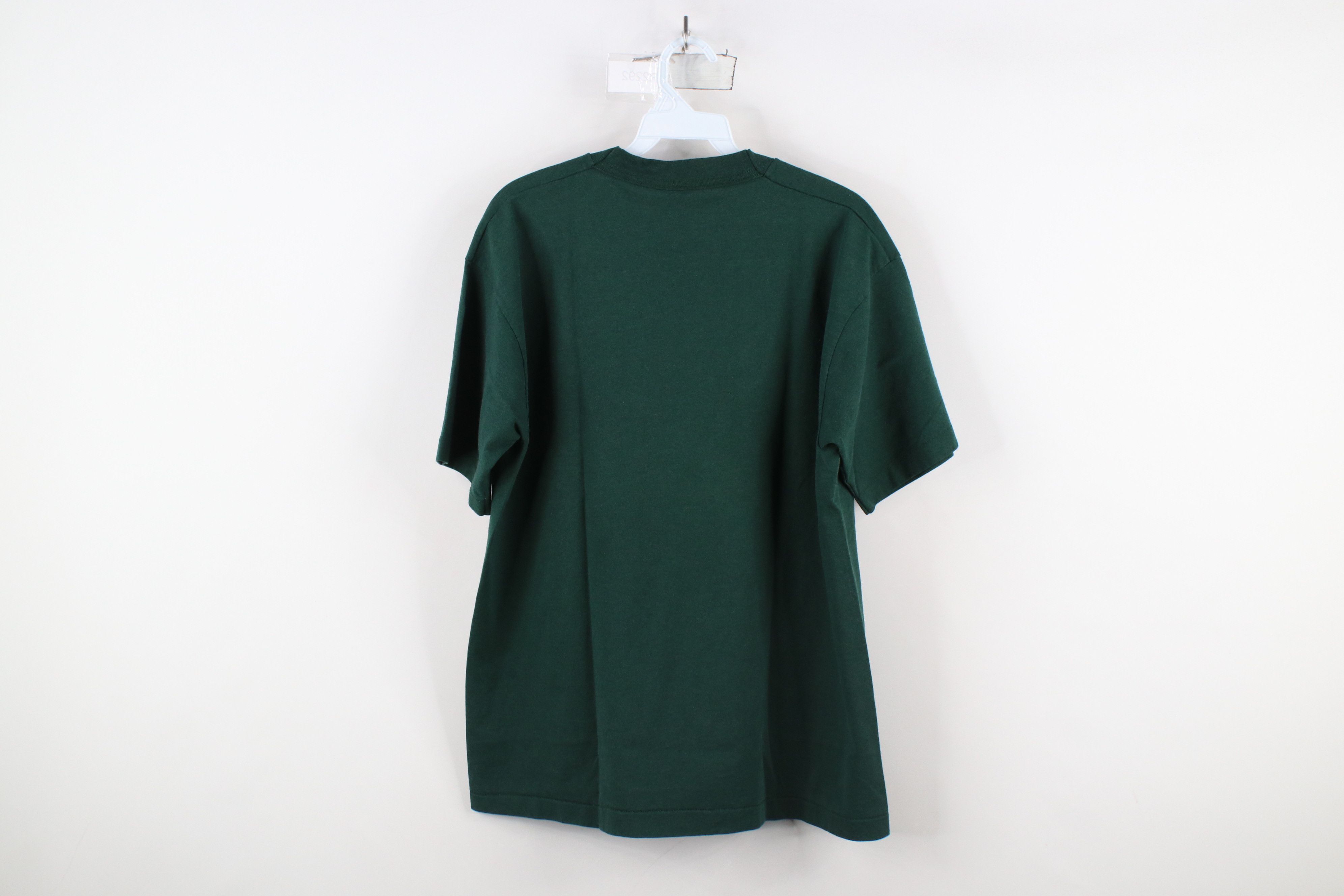 Vintage Vintage 90s Streetwear Blank Short Sleeve T-Shirt Green USA Size US L / EU 52-54 / 3 - 8 Thumbnail