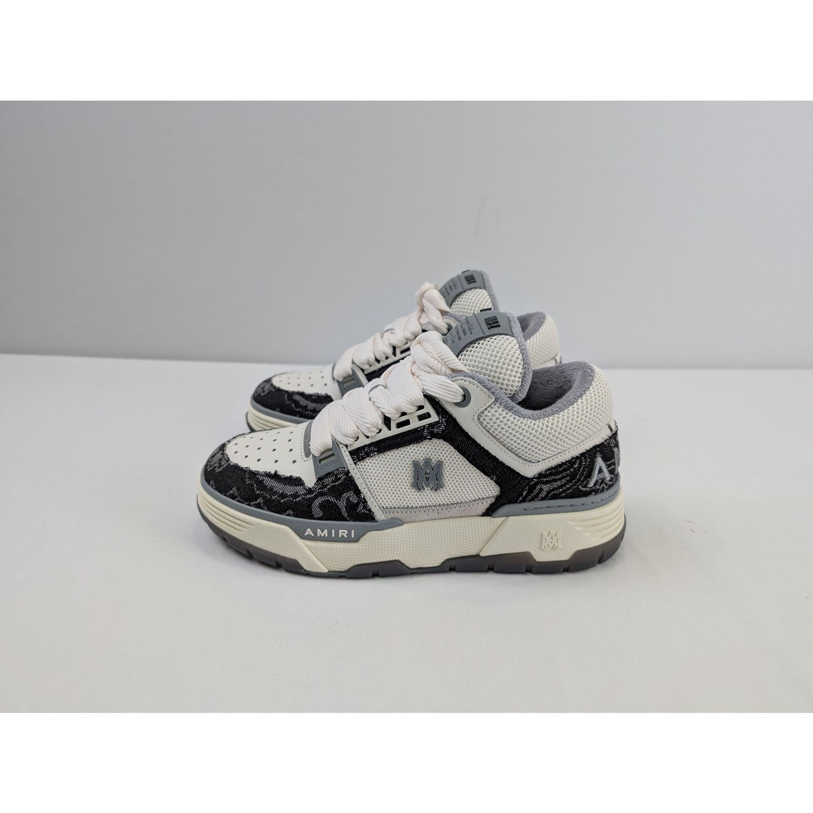 Amiri o1rshd1 Bandana Denim MA-1 Sneakers in Black Size US 12 / EU 45 - 11 Thumbnail