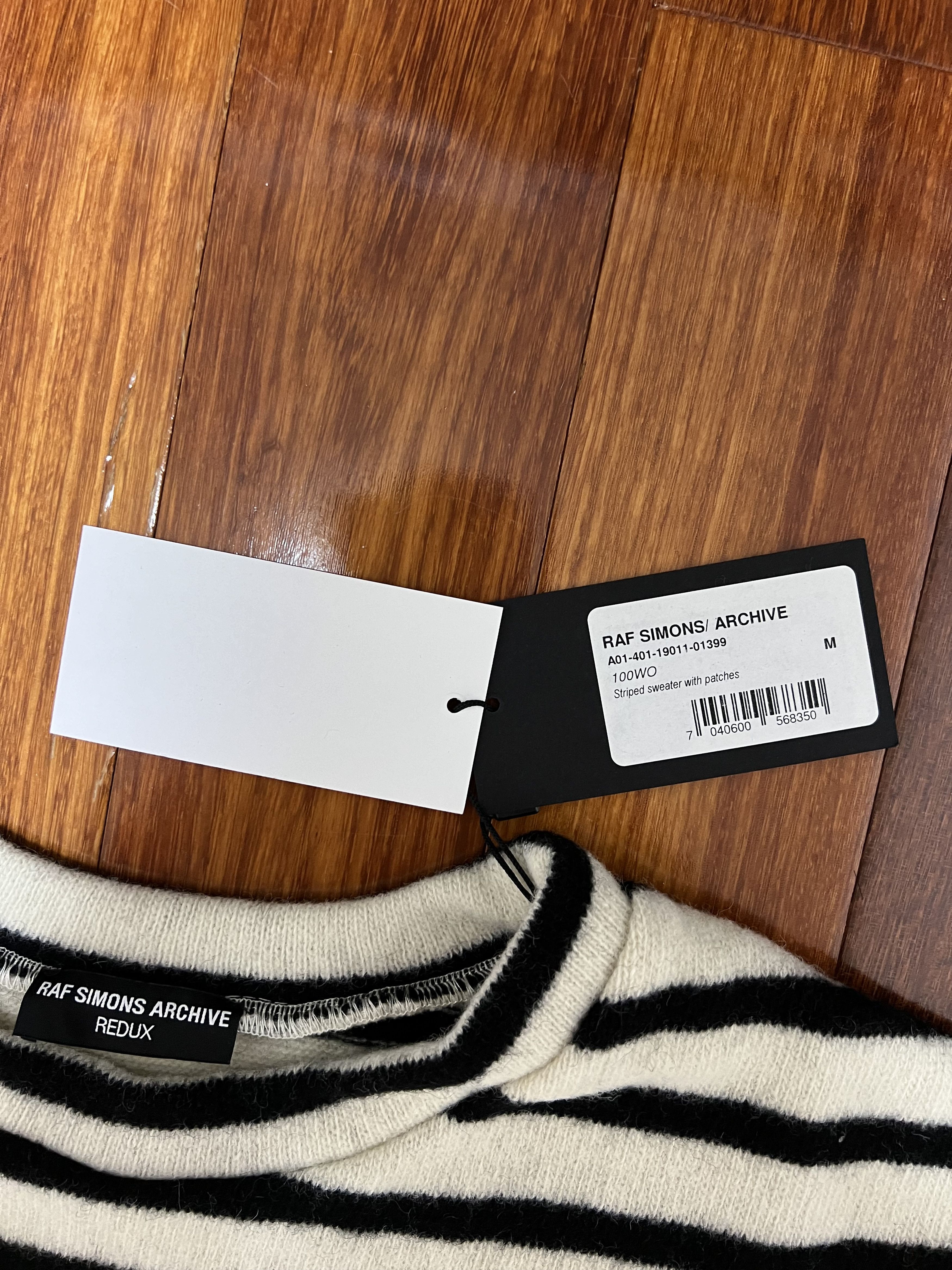 Raf Simons 💚 Raf Simons Redux Striped Sweater With Patches NEW Size US M / EU 48-50 / 2 - 6 Thumbnail
