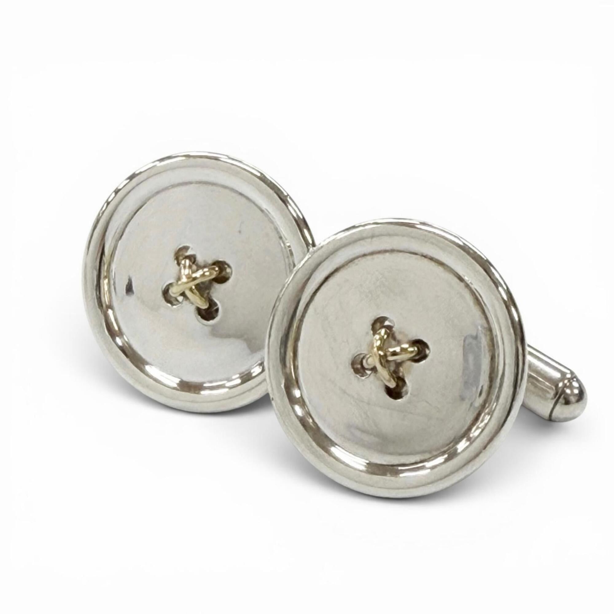 Tiffany & Co. TIFFANY&Co. Tiffany 925 750 Combination Cufflinks, Silver and Gold, Total Weight 12.35g, Men's Business Wear. Size ONE SIZE - 1 Thumbnail