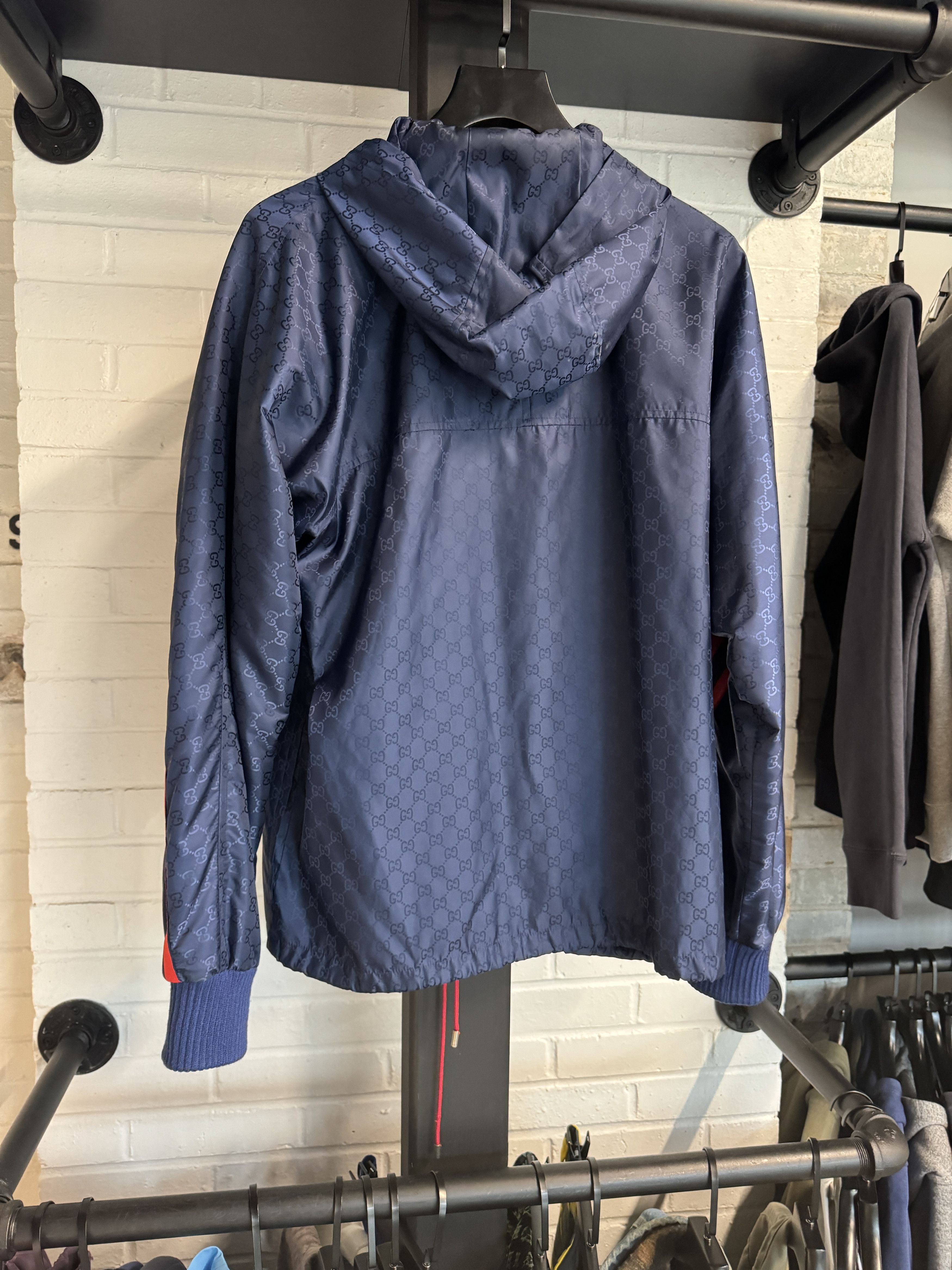 Gucci Gucci Monogram Rain Jacket Navy Red Size US L / EU 52-54 / 3 - 2 Thumbnail