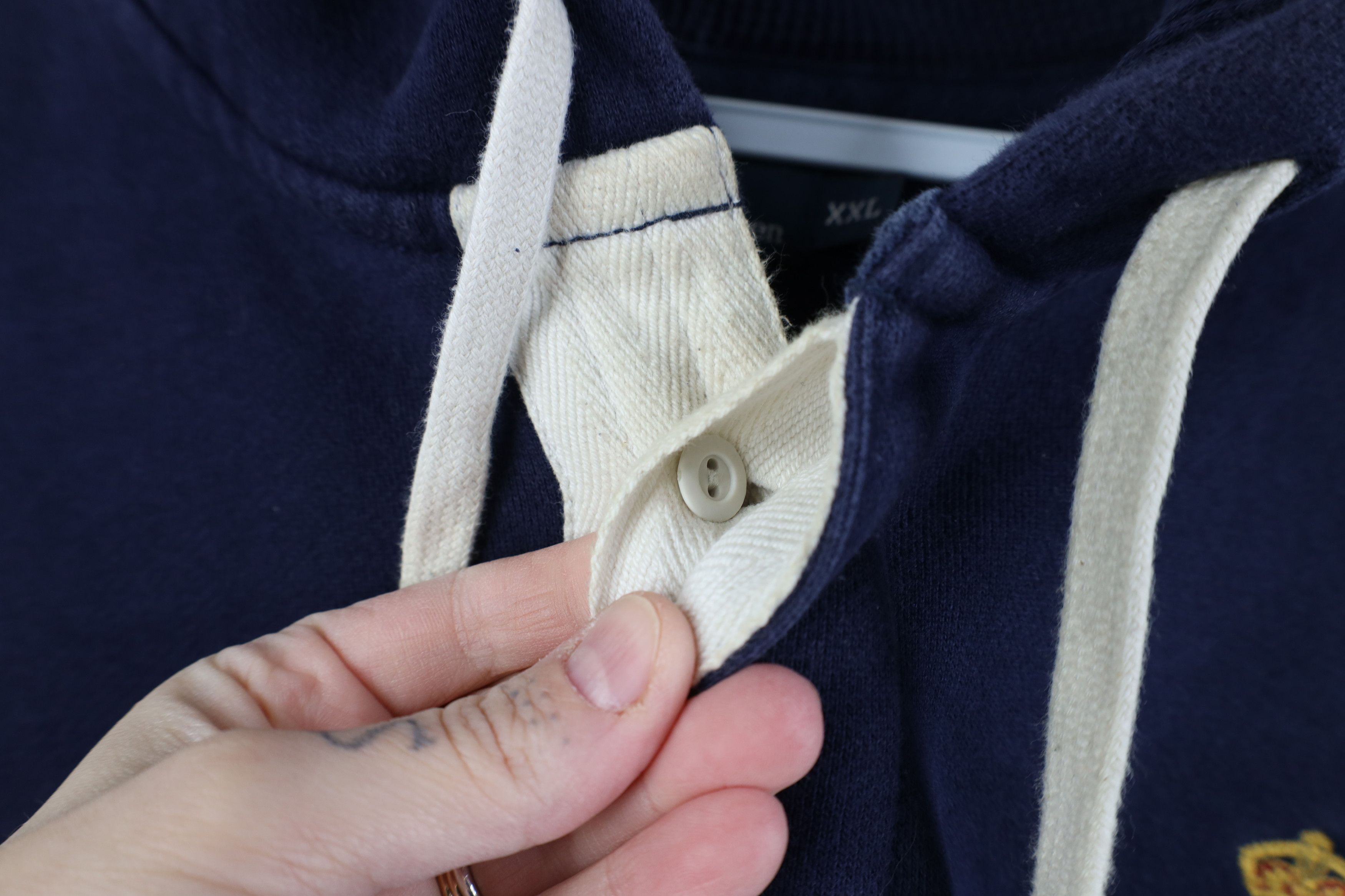 Polo Ralph Lauren Vintage 90s Ralph Lauren Hoodie Sweatshirt Blue Striped Size US XXL / EU 58 / 5 - 5 Thumbnail