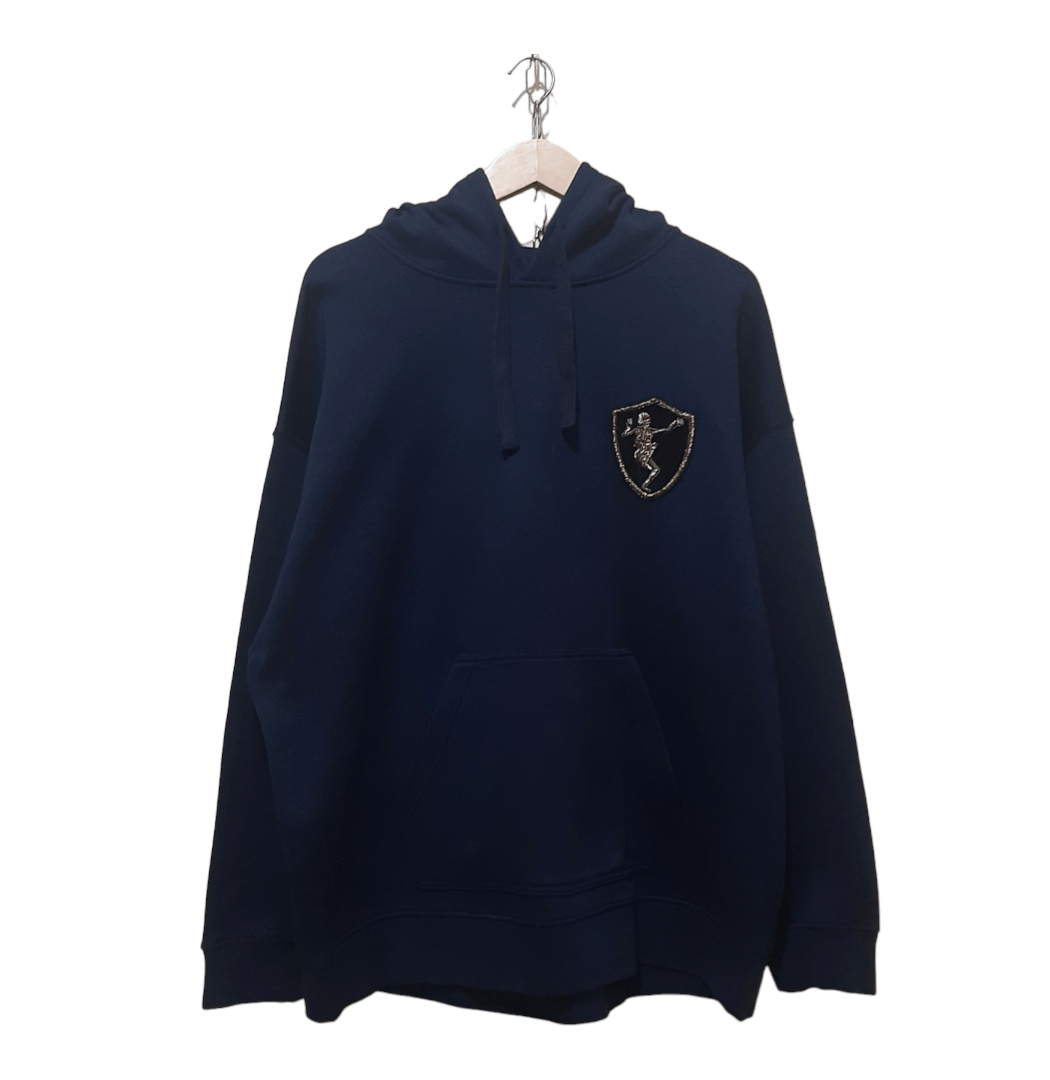 Alexander McQueen Alexander McQueen Navy Dancing Skeleton Crest Hoodie Size US M / EU 48-50 / 2 - 4 Thumbnail
