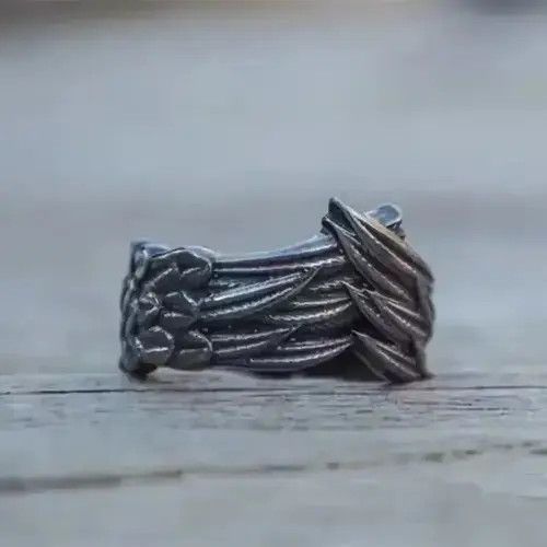 Other Vintage Unique Mens Feathers Ring Size ONE SIZE - 4 Thumbnail