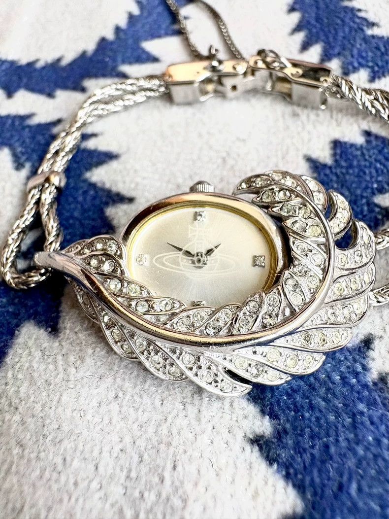Vivienne Westwood Vivienne Westwood Diamond-studded Feather Watch Bracelet Size ONE SIZE - 2 Thumbnail