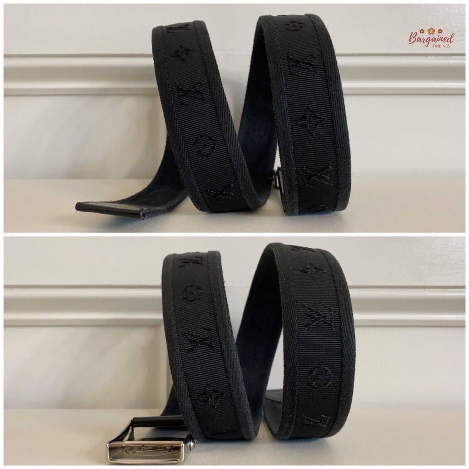 Louis Vuitton Louis Vuitton Black Monogram Fabric Fortune Sangle Belt Size 32 - 7 Thumbnail