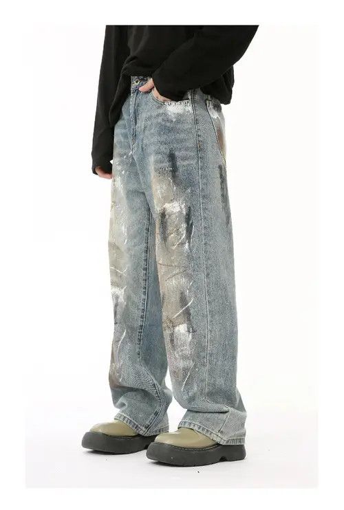 VIBE Washed and distressed style dirty graffiti jeans Size US 32 / EU 48 - 4 Thumbnail