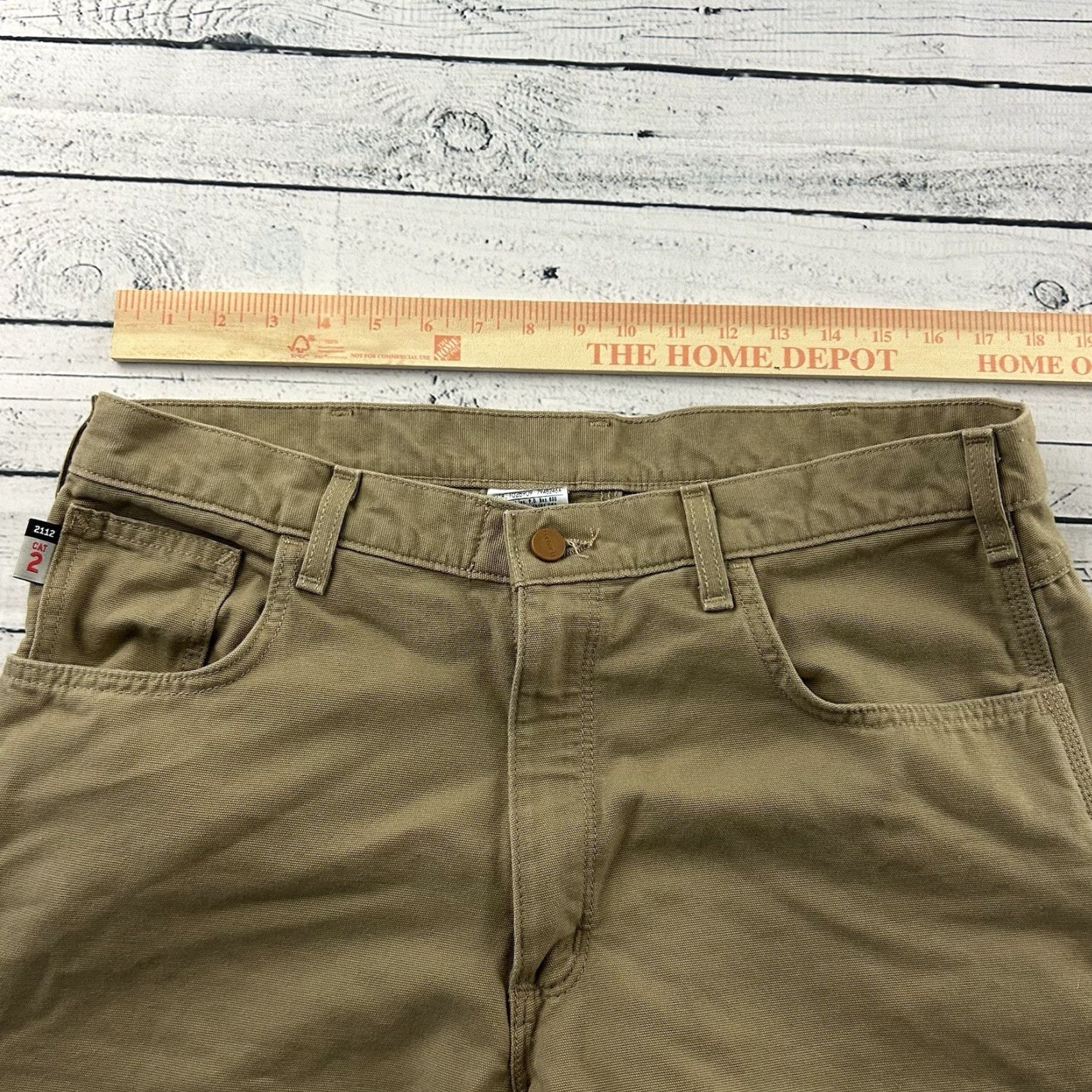 Carhartt Carhartt Pants Fire Resistant Cat 2 Original Fit Men's 36x34 Khaki Brown Beige Inseam 34 Cat Theme Jeans Slacks Khakis Mens Size US 36 / EU 52 - 3 Thumbnail