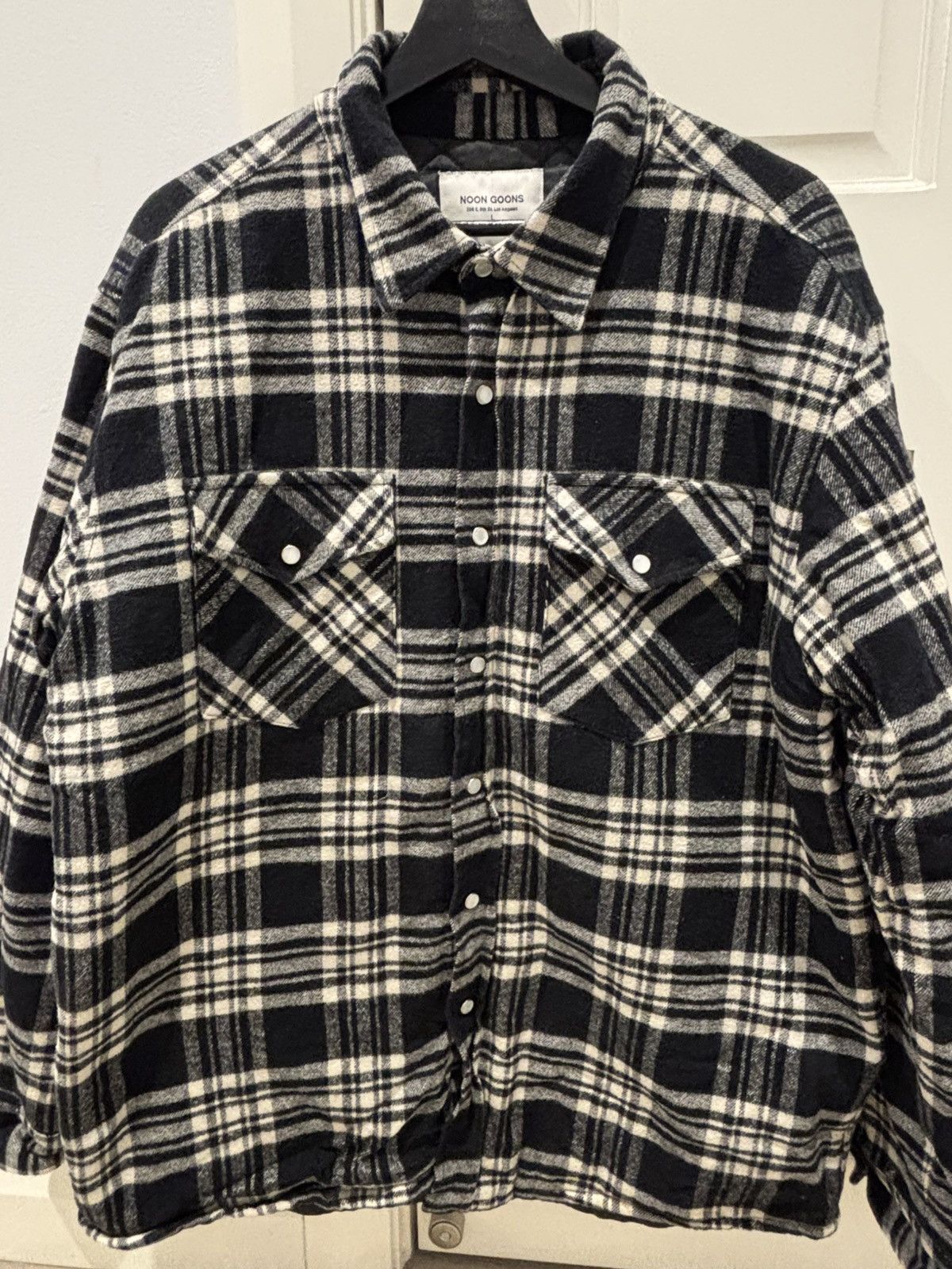 Noon Goons Noon Goons Classic Quilted Flannel Overshirt Black/White Size US L / EU 52-54 / 3 - 1 Thumbnail