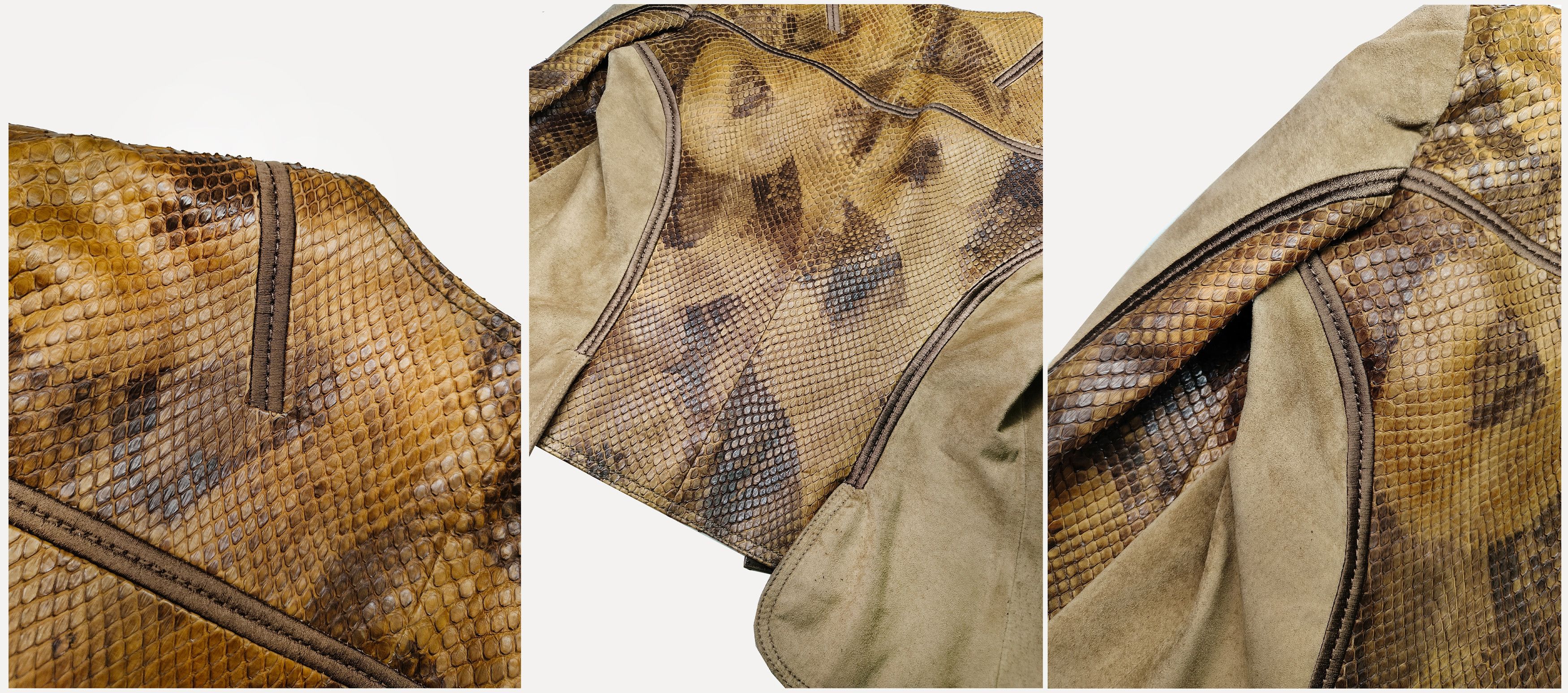Gucci Gucci _ Italy_ Tom Ford Era_ Suede x Python _ Leather Jacket Size S / US 4 / IT 40 - 6 Thumbnail