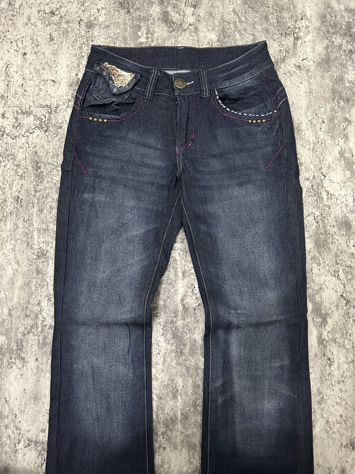 If Six Was Nine × Le Grande Bleu (L.G.B.) × Tornado Mart Maliani Mudwash Studded Boot Cut Jeans Size US 28 / EU 44 - 4 Thumbnail