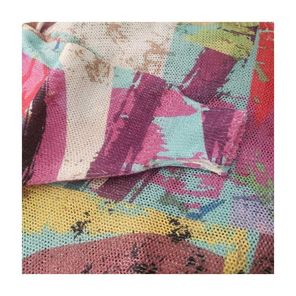 Designer CT890 Italian Ladies Abstract Colorful 3/4 Sleeve Sweater S Size S / US 4 / IT 40 - 6 Thumbnail