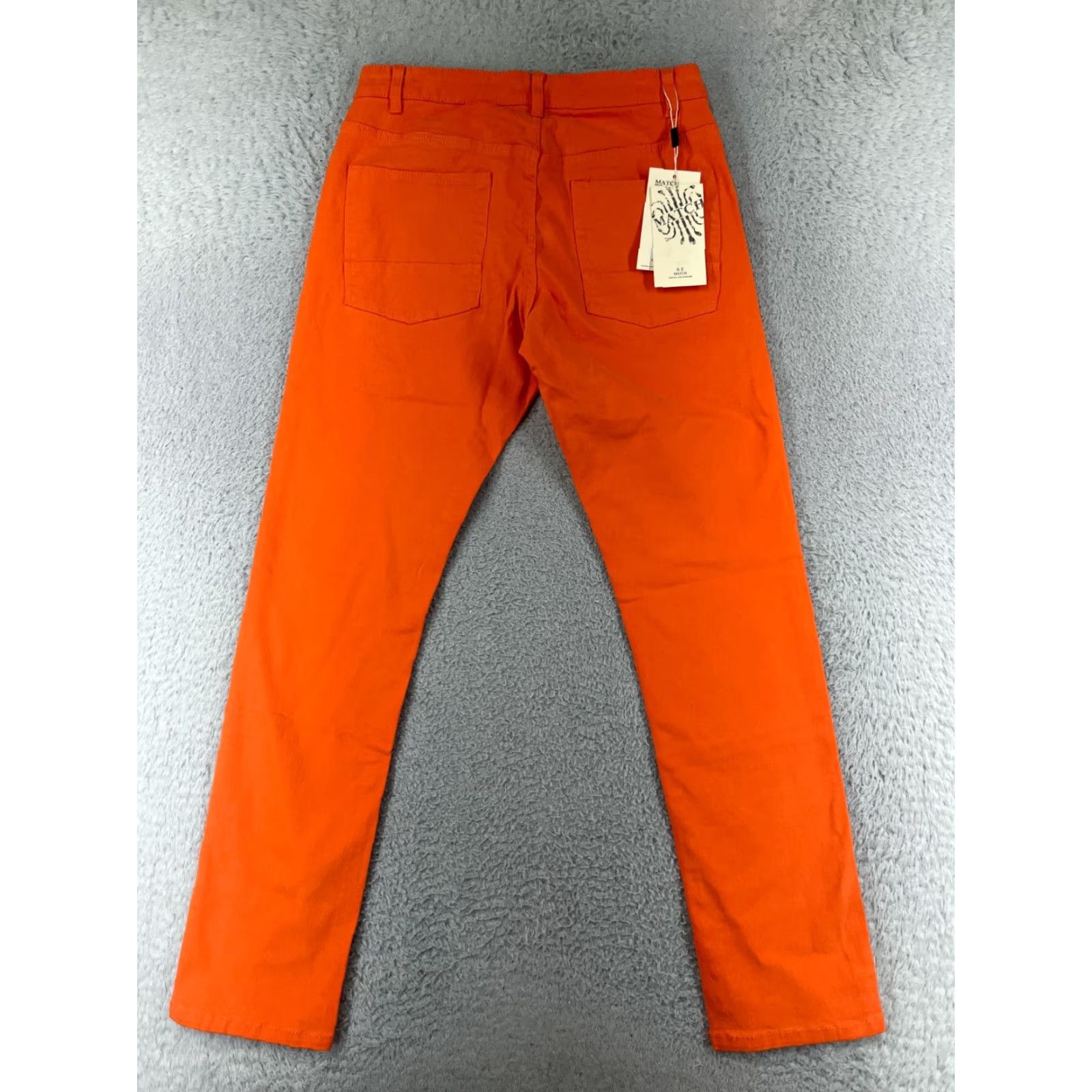 Vintage Matchstick Womens Jeans 30 Orange Straight Denim 5-Pocket Regular Rise Mid Cotton Blend Stretch Size 30" / US 8 / IT 44 - 2 Thumbnail