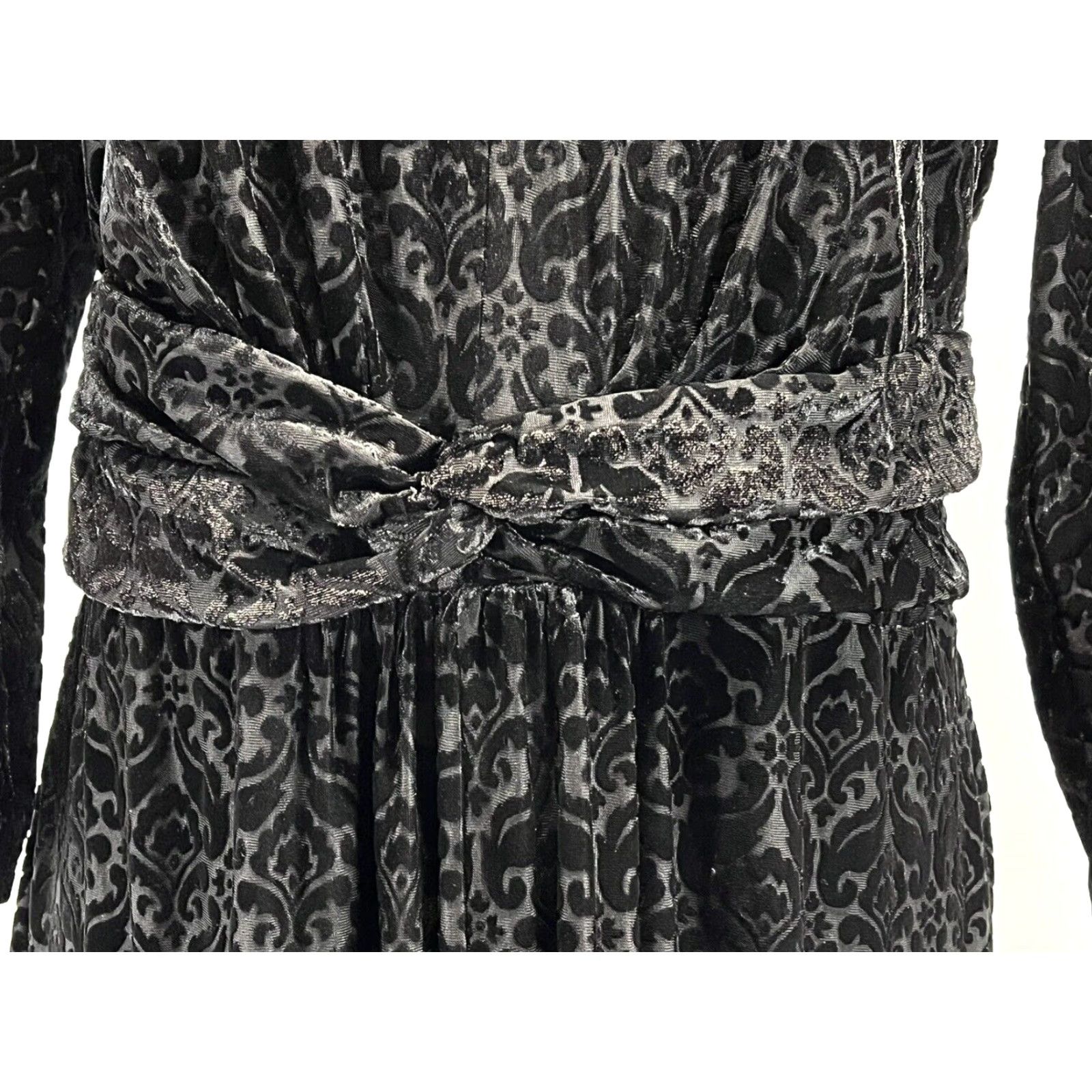 Talbots Talbots Velvet Sheath Dress, Black, Large, Knee Length, Floral, Womens Size L / US 10 / IT 46 - 6 Thumbnail