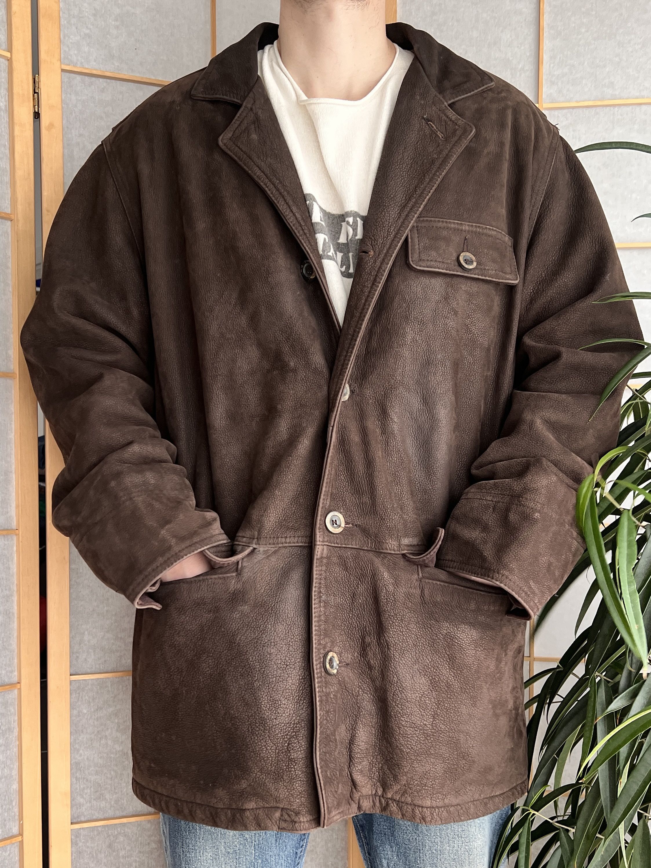 Marlboro Classics Archive! Marlboro Classics vintage 90s leather coat jacket Size US XXL / EU 58 / 5 - 20 Thumbnail