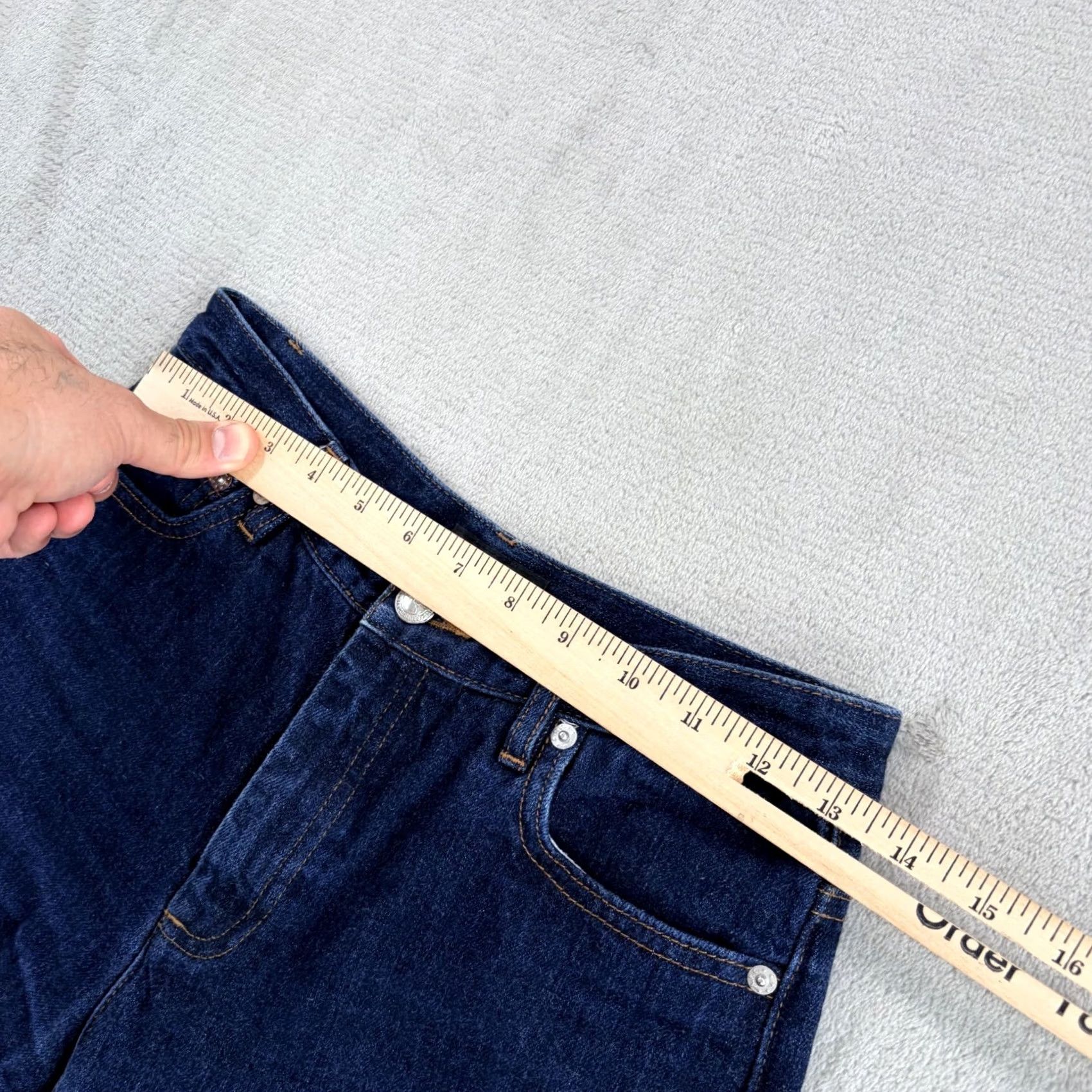 Denime VINTAGE APC Jeans Sailor Straight Leg Dark Blue Wash Denim Women 26 Jeans 5-Pocket Button Zip Regular High-Rise 100% Cotton Size 26" / US 2 / IT 38 - 5 Thumbnail