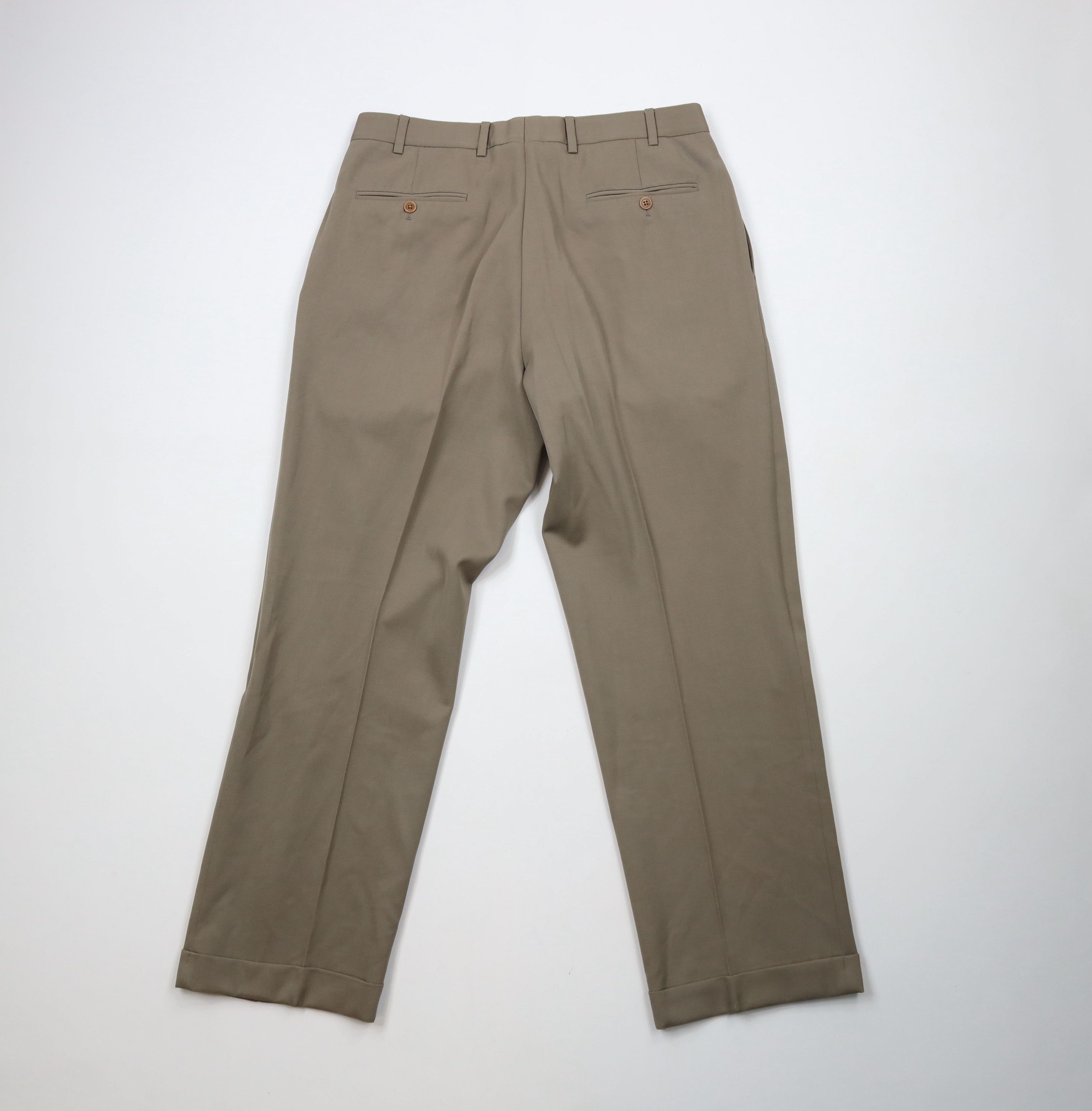 Brooks Brothers × Vintage Vintage 90s Brooks Brothers Cuffed Wide Leg Chino Pants Size US 34 / EU 50 - 8 Thumbnail
