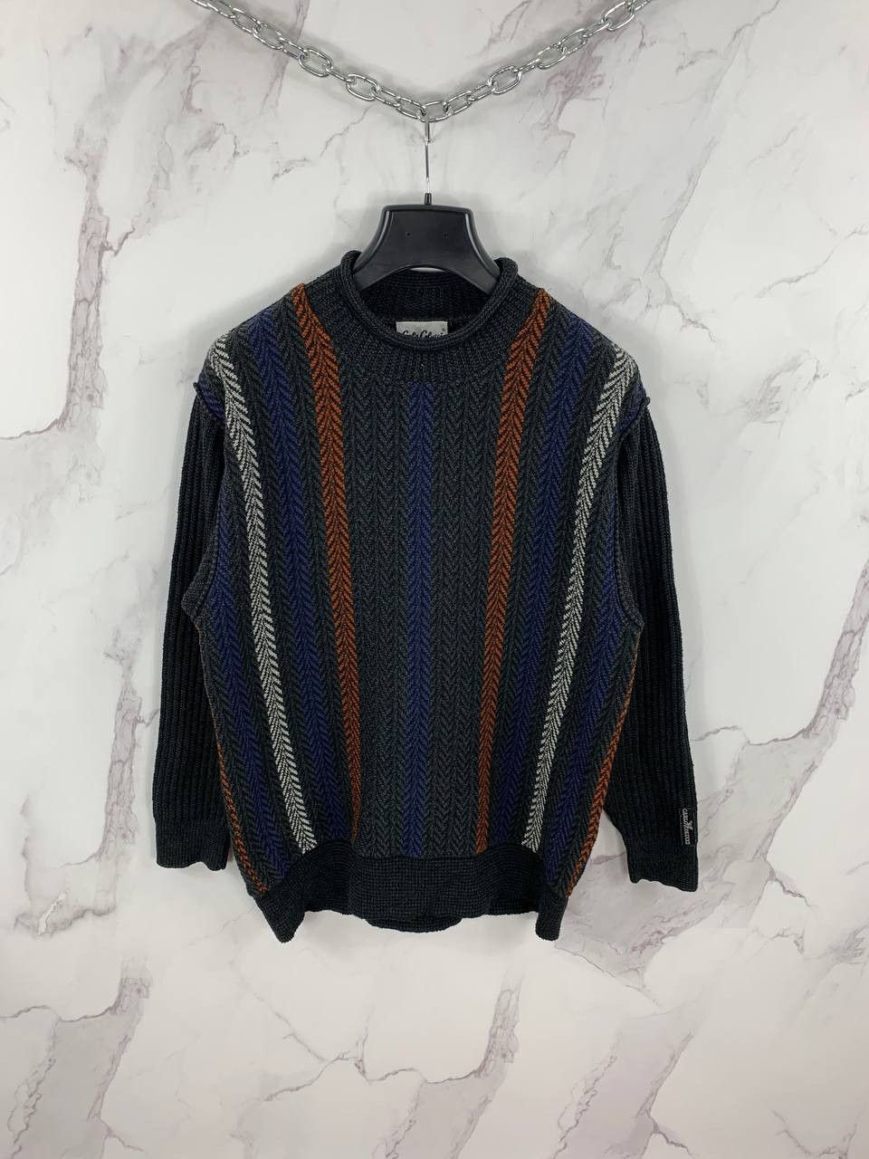 Carlo Colucci Multicolor Herringbone Knit Sweater Size 50