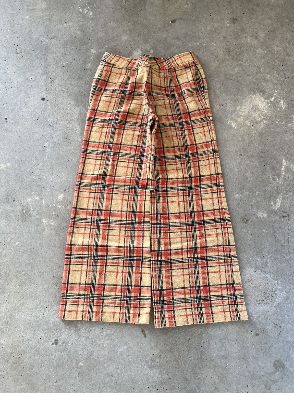Vintage 1970’s Wool Plaid Flared Dress Pants Size US 28 / EU 44 - 2 Thumbnail