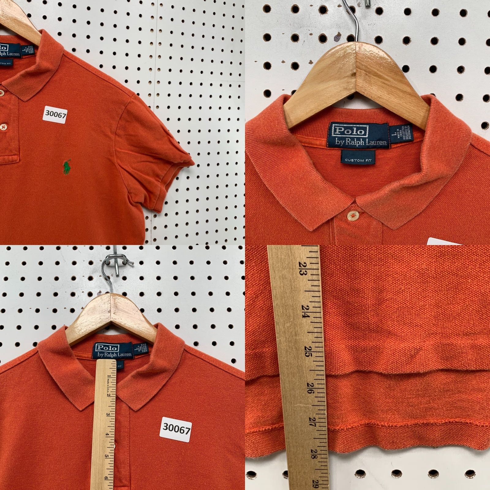 Polo Ralph Lauren VINTAGE Polo Ralph Lauren Polo Shirt Mens Large Orange Solid Short Sleeve Casual Fit Green Pony Size US L / EU 52-54 / 3 - 8 Thumbnail