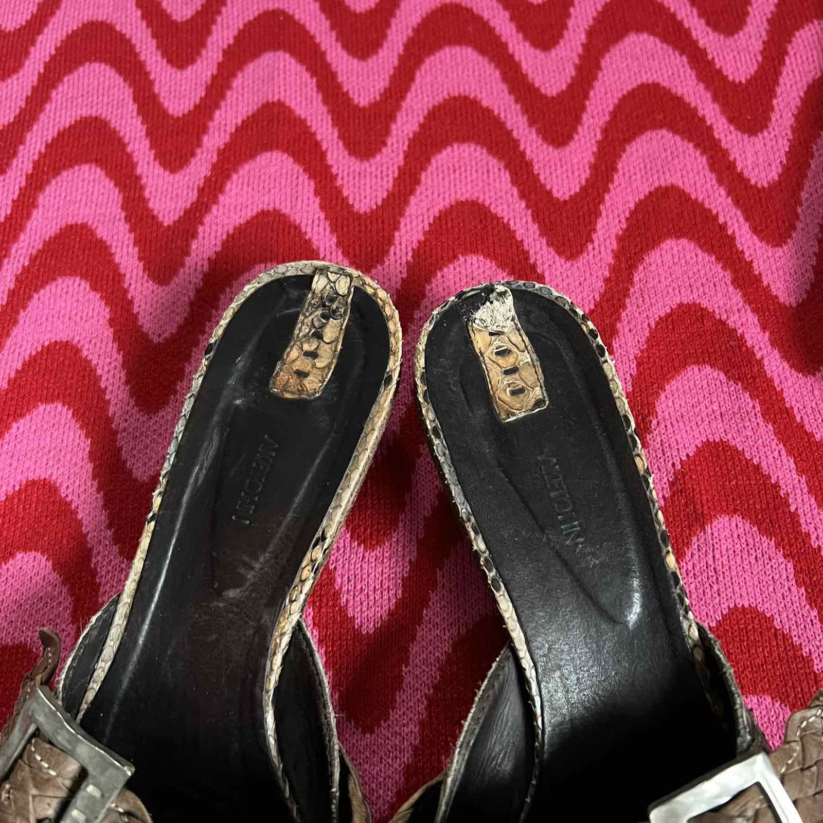 Designer × Leather × Vintage AKETOHN python Leather Heels Printed Italy Size 38 Size US 8 / IT 38 - 2 Thumbnail
