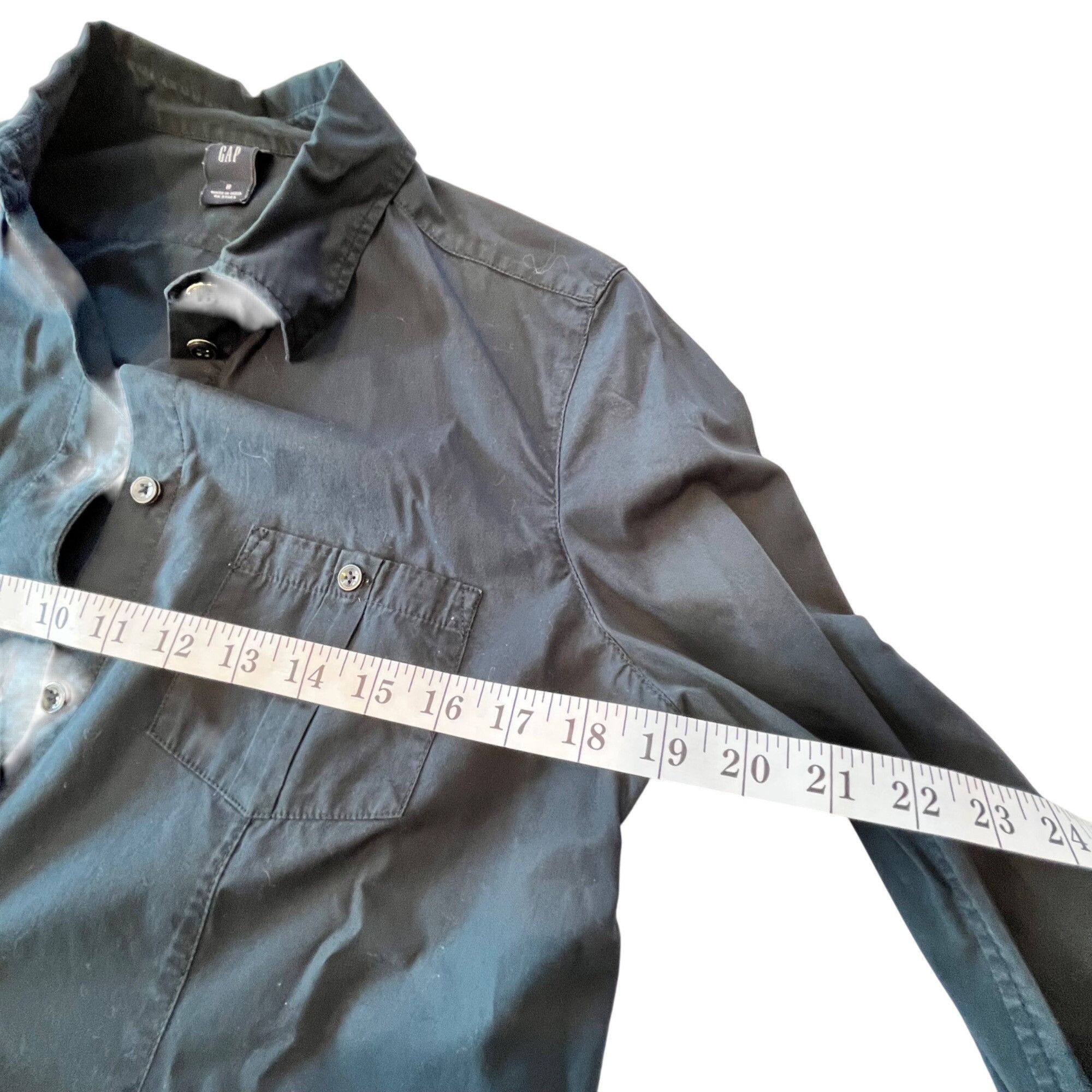 Gap Gap Black Long Sleeve Button-Up Shirt M Womens Casual Cotton Size M / US 6-8 / IT 42-44 - 5 Thumbnail