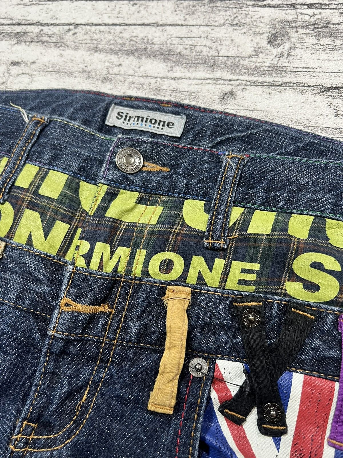 2000s Japanese Hysteric Poem Double Waist Jeans y2k Lgb