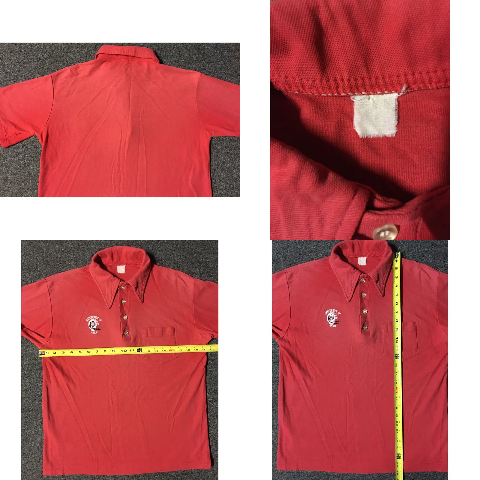 Vintage VINTAGE University Of Utah Football Polo Shirt M USA Track Grunge 60s 70s Red Shirt Mens Size US M / EU 48-50 / 2 - 8 Thumbnail