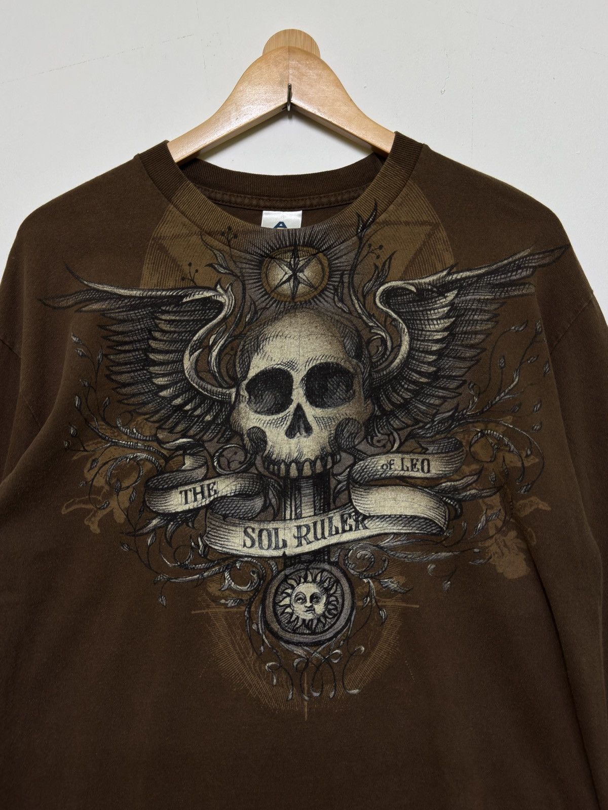 Affliction The Sol Ruler of Leo Winged Skull Long Sleeve Tee Size US M / EU 48-50 / 2 - 5 Thumbnail