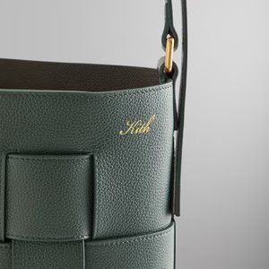 KITH Stadium woven leather bag in green