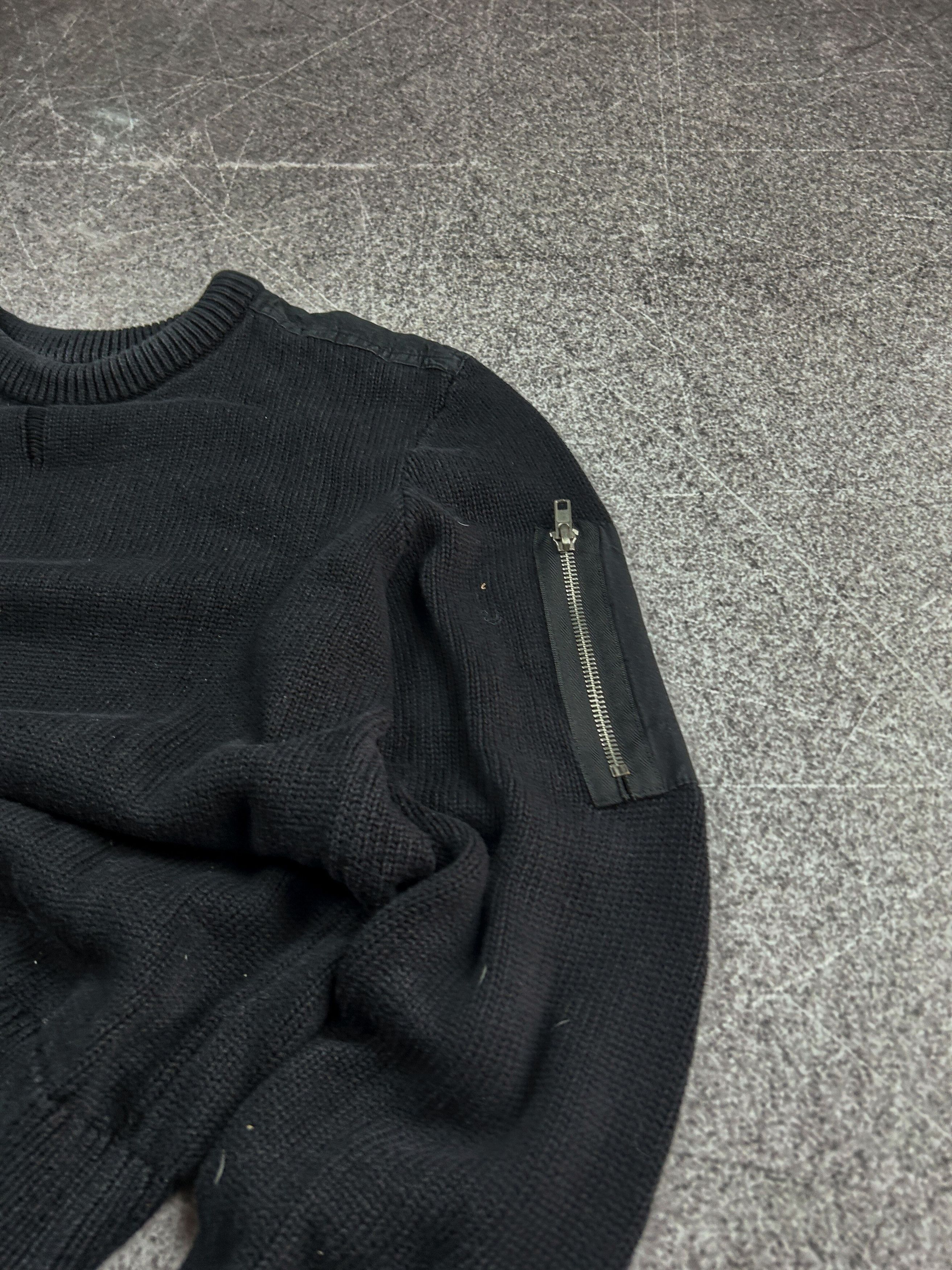 Japanese Brand Black Knit Sweater Zip Sleeve Minimal Tech Grunge Y2K Core Size US M / EU 48-50 / 2 - 4 Thumbnail