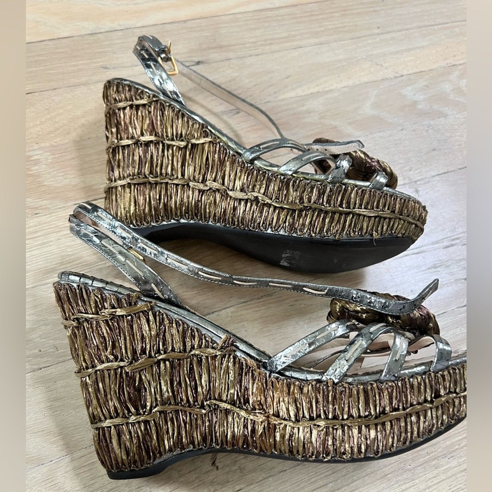 Prada Prada shimmery floral espadrilles size 40 Size US 10 / IT 40 - 2 Thumbnail
