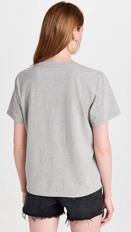 Good American Good American V-Neck Grey Tee ( 5XL ) Size ONE SIZE - 2 Thumbnail