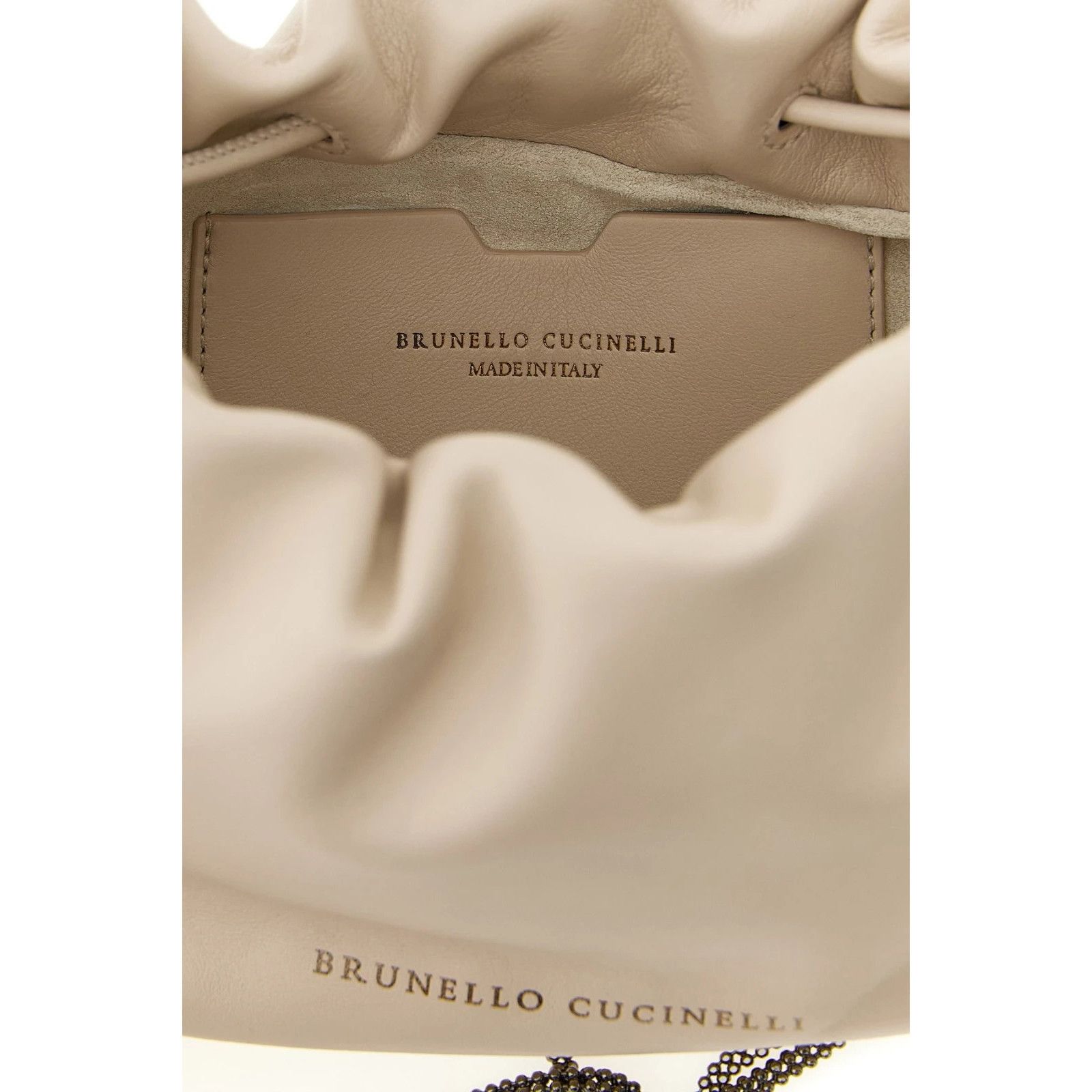 Brunello Cucinelli BRUNELLO CUCINELLI $3200 Mellow Mini Ivory Bucket Bag New Size ONE SIZE - 4 Thumbnail
