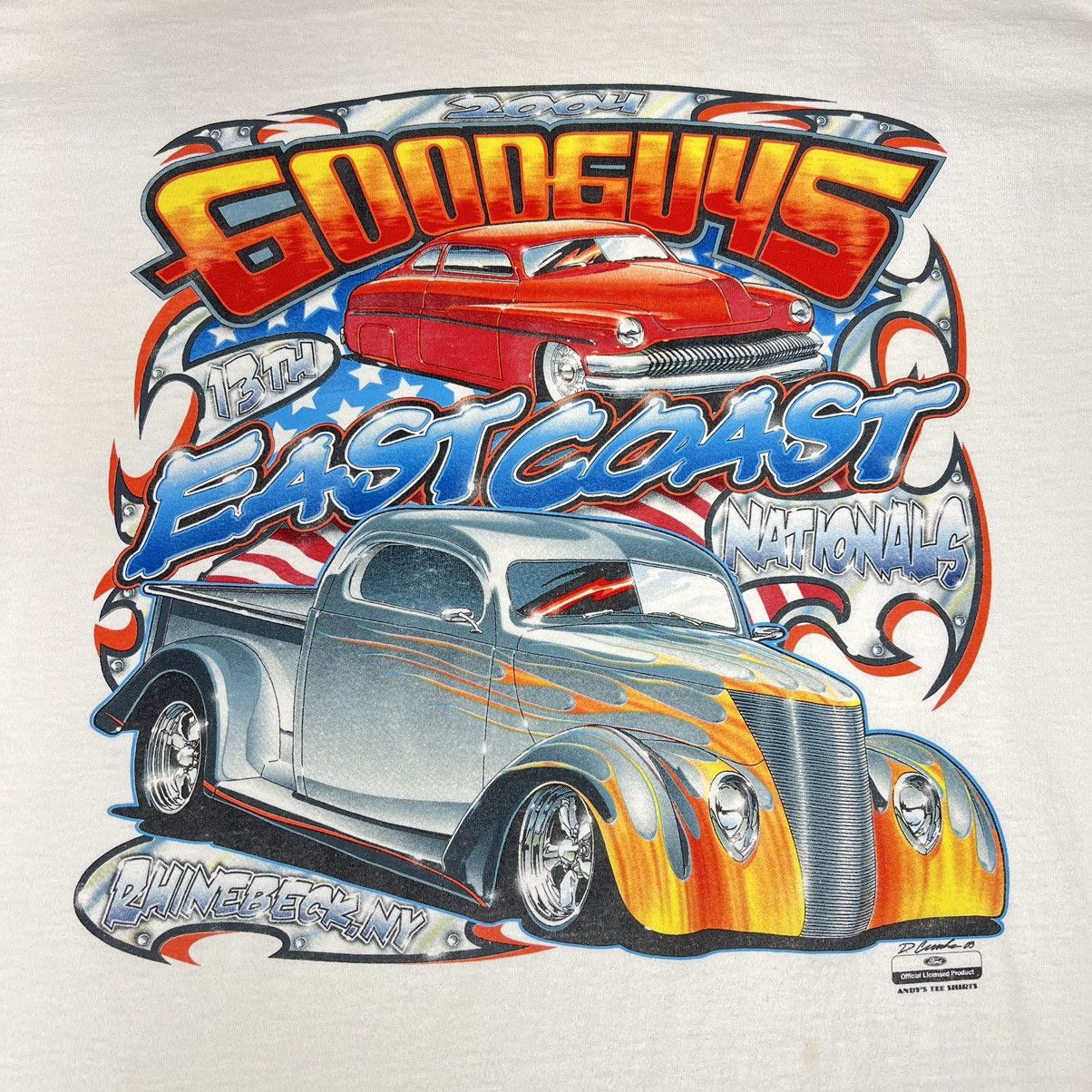 Gildan × Vintage VTG Car Hot Rod Tee Shirt White Classic Auto Retro Graphic Size US XL / EU 56 / 4 - 3 Thumbnail