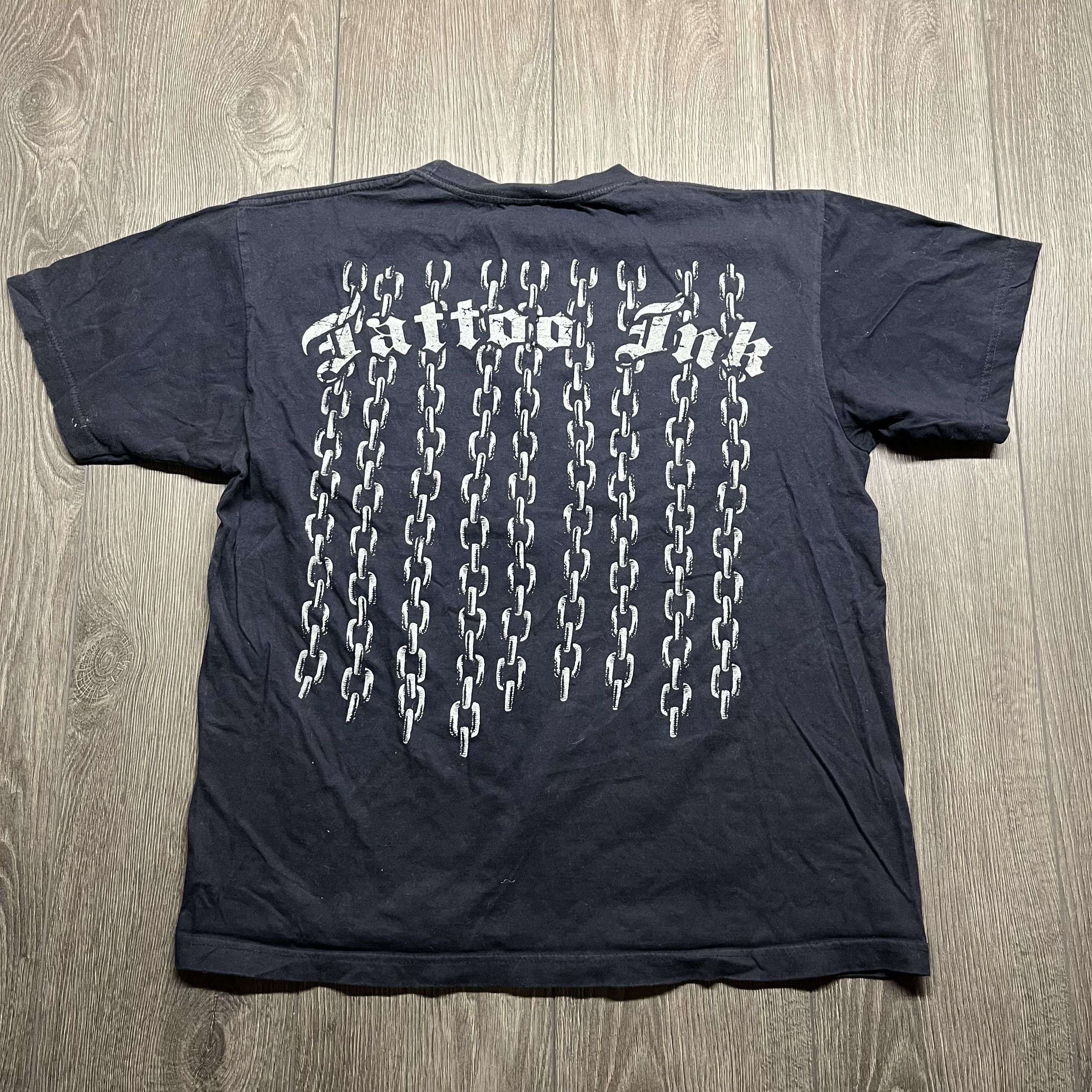Vintage Vintage Tattoo Ink Y2k Chains Wolf T Shirt Blue Medium Size US M / EU 48-50 / 2 - 5 Thumbnail
