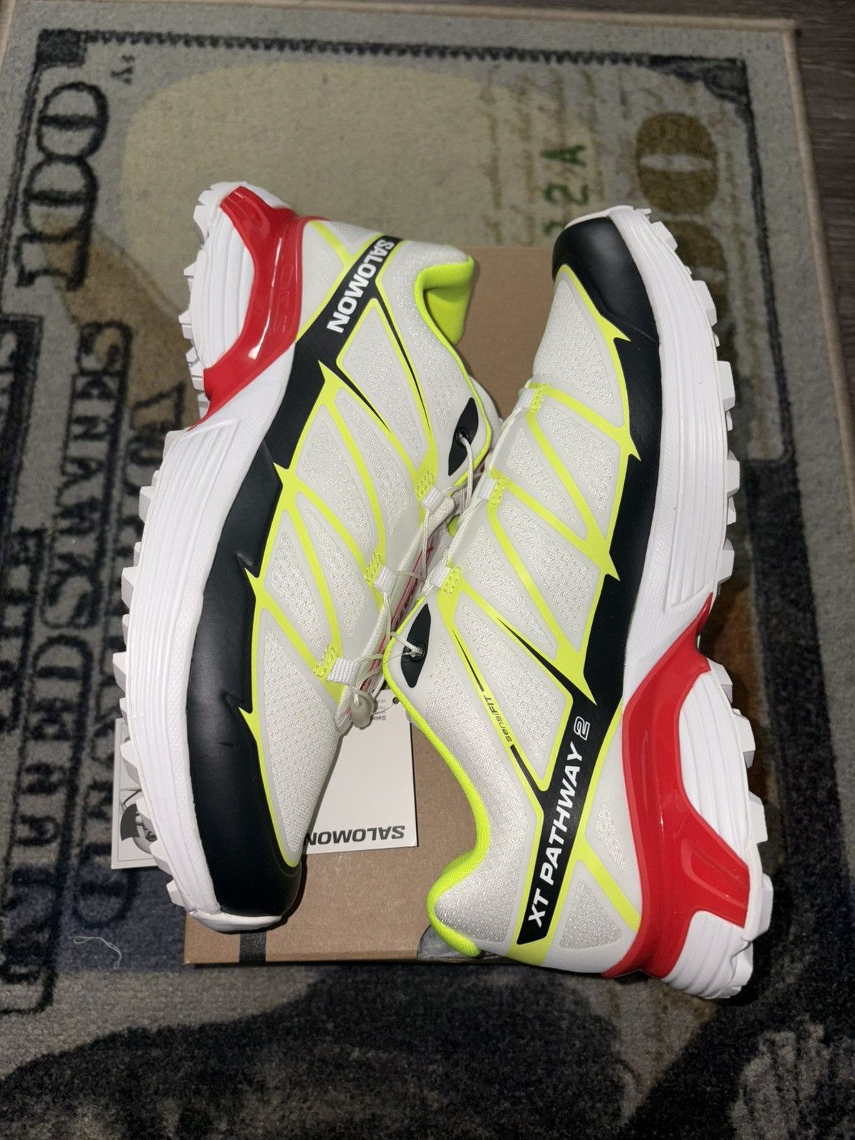 Salomon Salomon XT-Pathway 2 White Safety Yellow Fiery Red Size US 10 / EU 43 - 1 Thumbnail