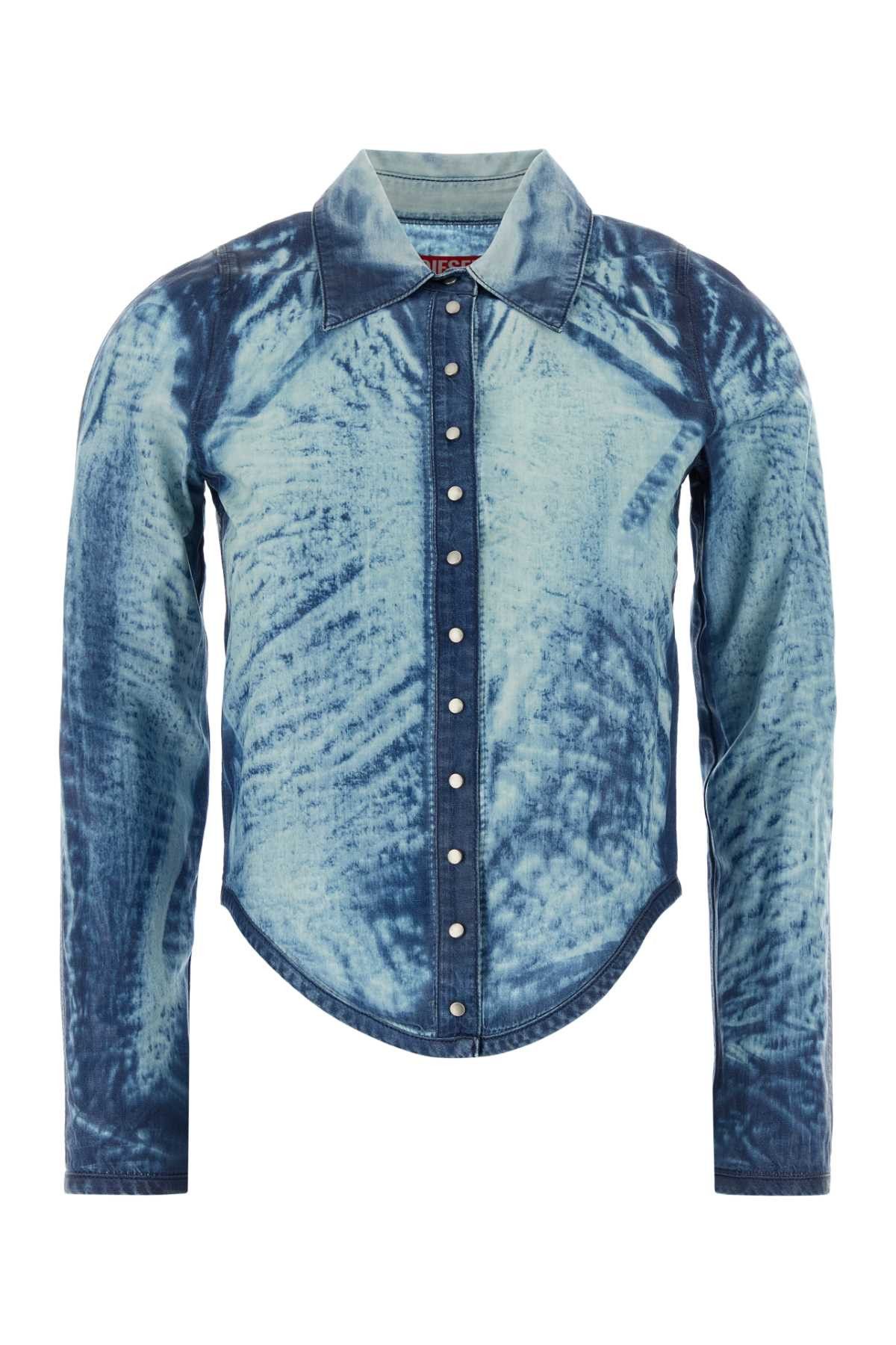 Diesel Light Blue Lyocell De-Lyria Shirt Size M / US 6-8 / IT 42-44 - 1 Thumbnail