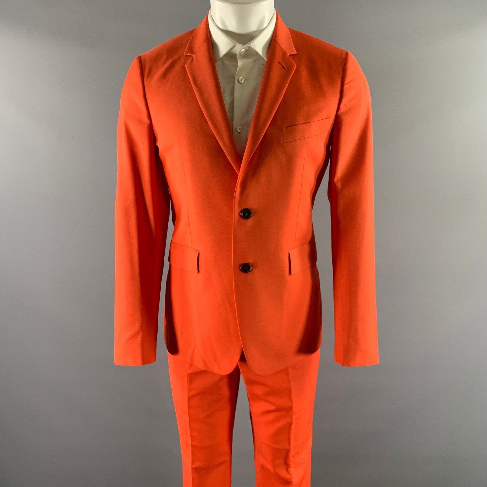 Paul Smith PAUL SMITH Size 38 Orange Wool Blend Notch Lapel Suit Size 38R - 1 Thumbnail
