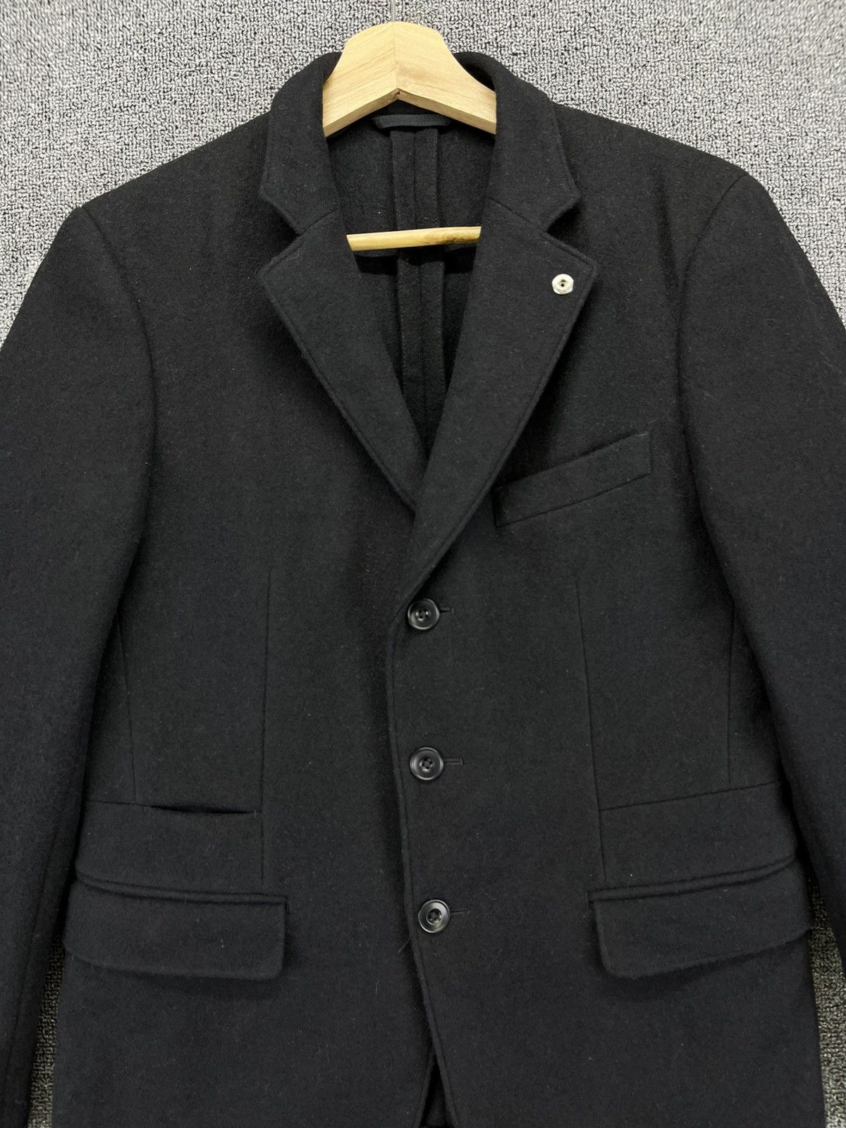 Lemaire × Uniqlo Lemaire Uniqlo Luxury Button Up Wool Black Jacket Size S / US 4 / IT 40 - 5 Thumbnail