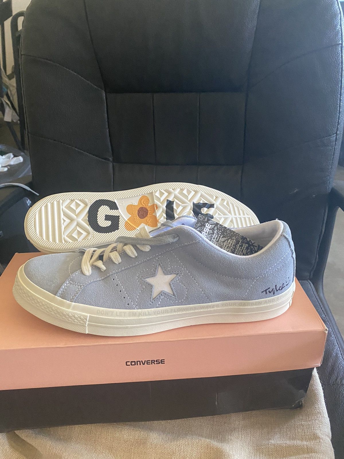 Converse Golf le Fleur Tyler The Creator AUTOGRAPHED Tyler The Creator Flowerboy Converse One Star Grailed