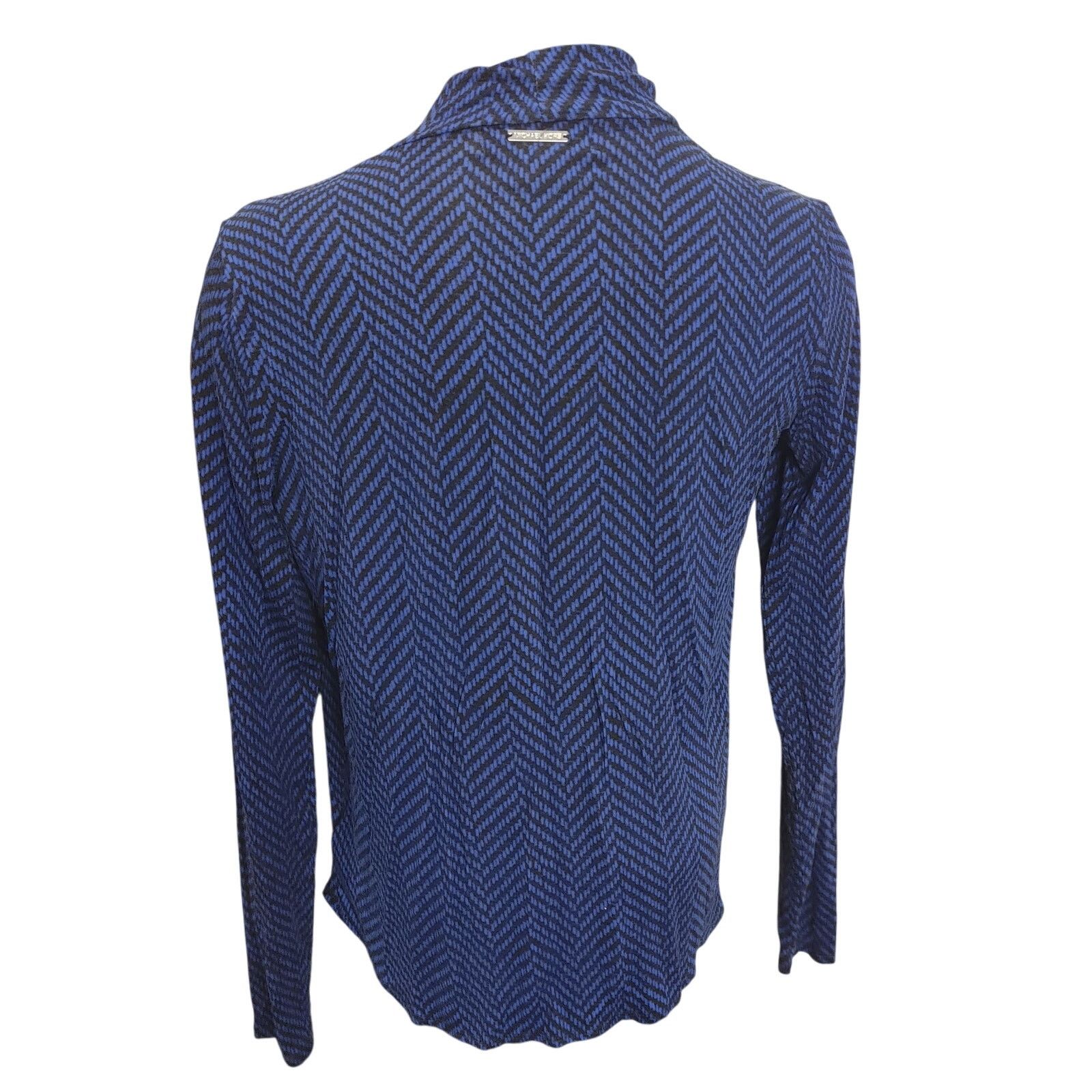 Michael Kors Michael Kor's Women's M Navy Blue Zig-Zag Loose Neck Blouse Size M / US 6-8 / IT 42-44 - 2 Thumbnail