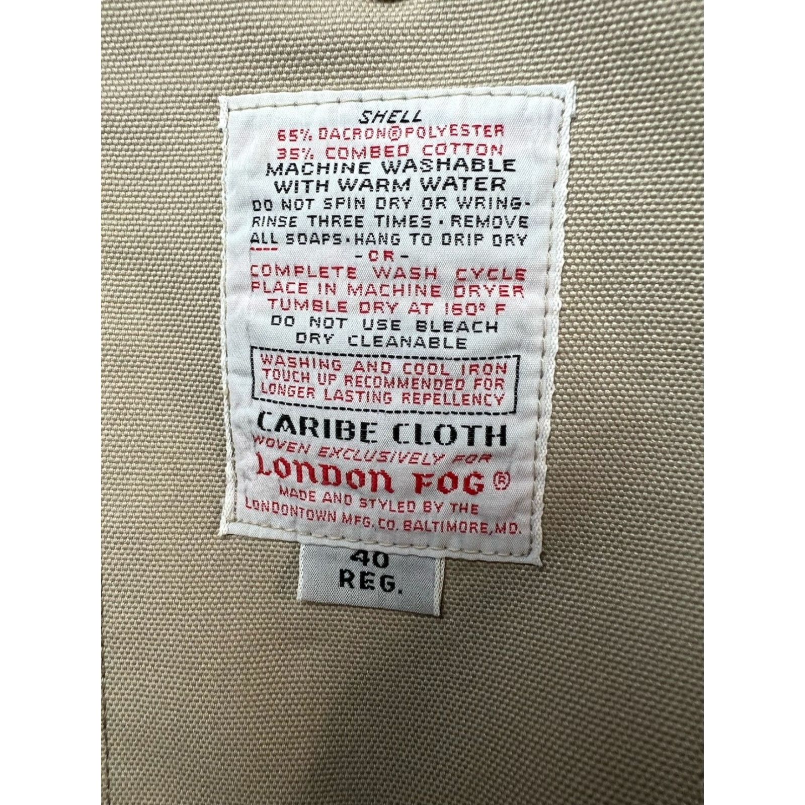 London Fog VINTAGE London Fog Coat Canvas Duck Mens 40 R Cream White Preppy Parka Mens Size US XXS / EU 40 - 7 Thumbnail