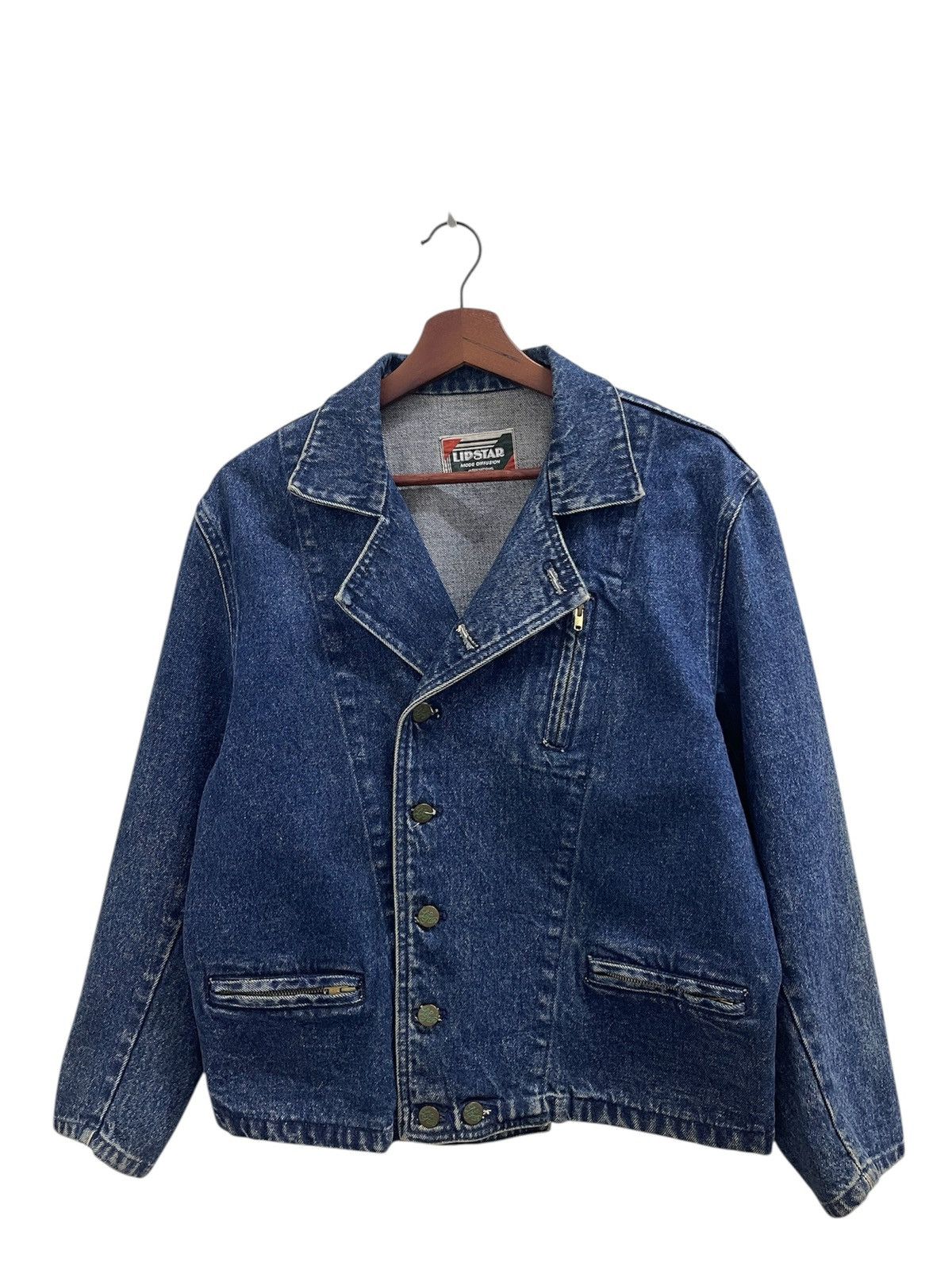 Japanese Brand Vintage Lipstar Double Collar Denim Jacket Size US M / EU 48-50 / 2 - 1 Thumbnail