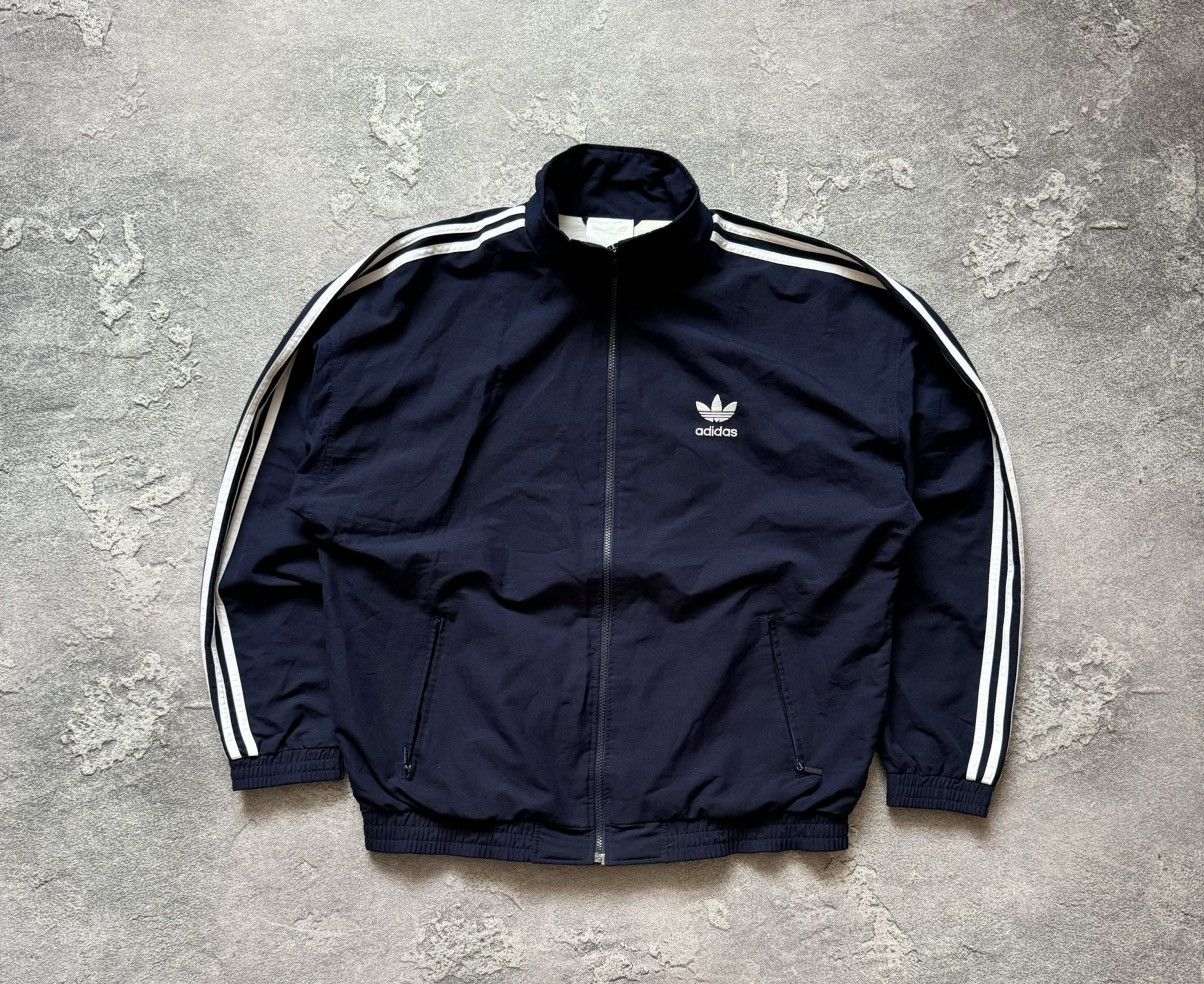 Adidas × Vintage Adidas L/XL vintage 3 stripes jacket zip bomber light Size US L / EU 52-54 / 3 - 5 Thumbnail