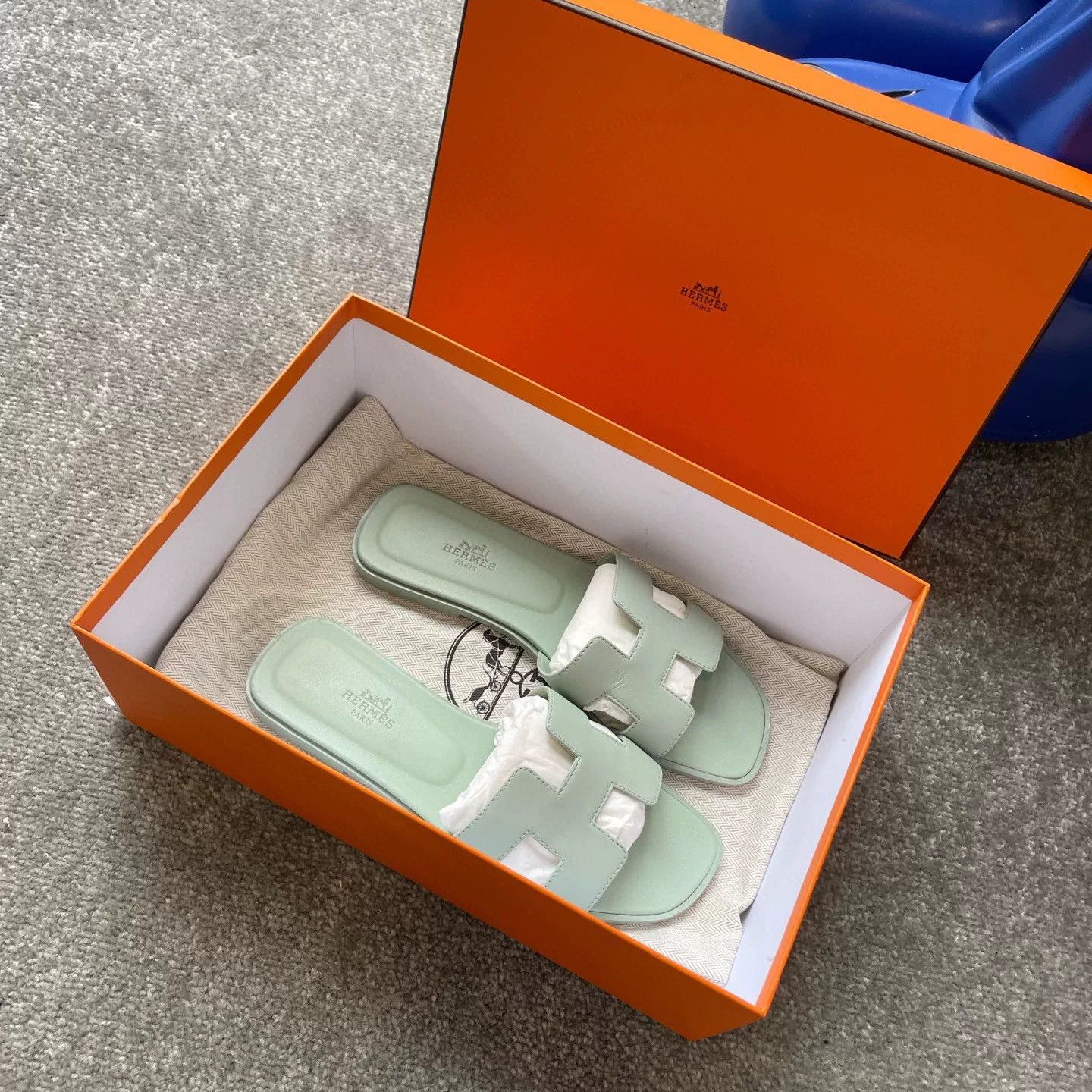 Hermes Hermès Green H Slippers Size US 6 / IT 36 - 1 Thumbnail