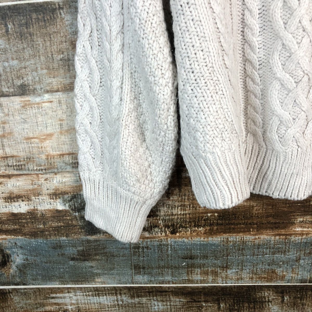GU × Homespun Knitwear GU Brown Patterned Cardigan cable knitwear japan #A2318 Size M / US 6-8 / IT 42-44 - 15 Thumbnail