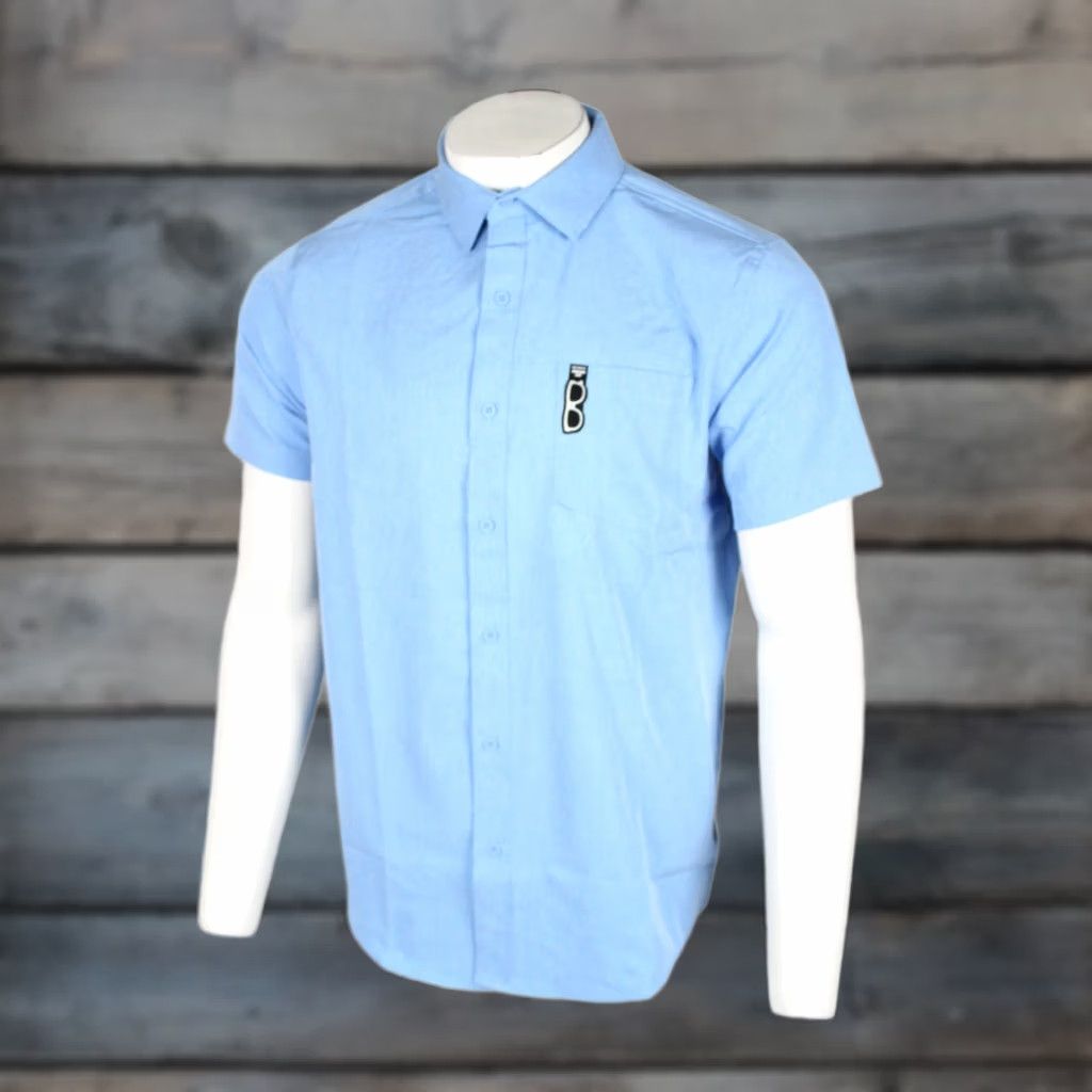 Hurley Hurley Men's Tech Chambray Woven Shirt Button Short Sleeve M Medium Aquifer Blue Size US M / EU 48-50 / 2 - 1 Thumbnail
