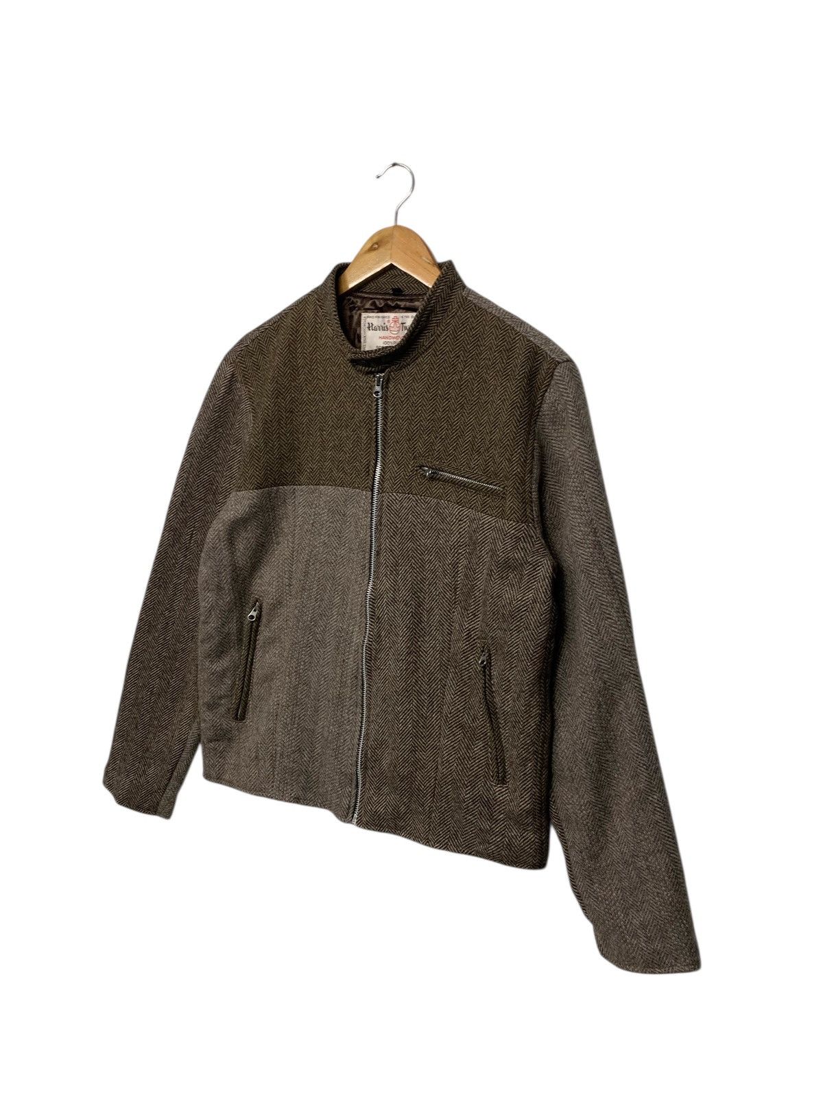 Harris Tweed Vintage 90's Harris Tweed Zipper Down Wool Jacket Size US M / EU 48-50 / 2 - 2 Thumbnail